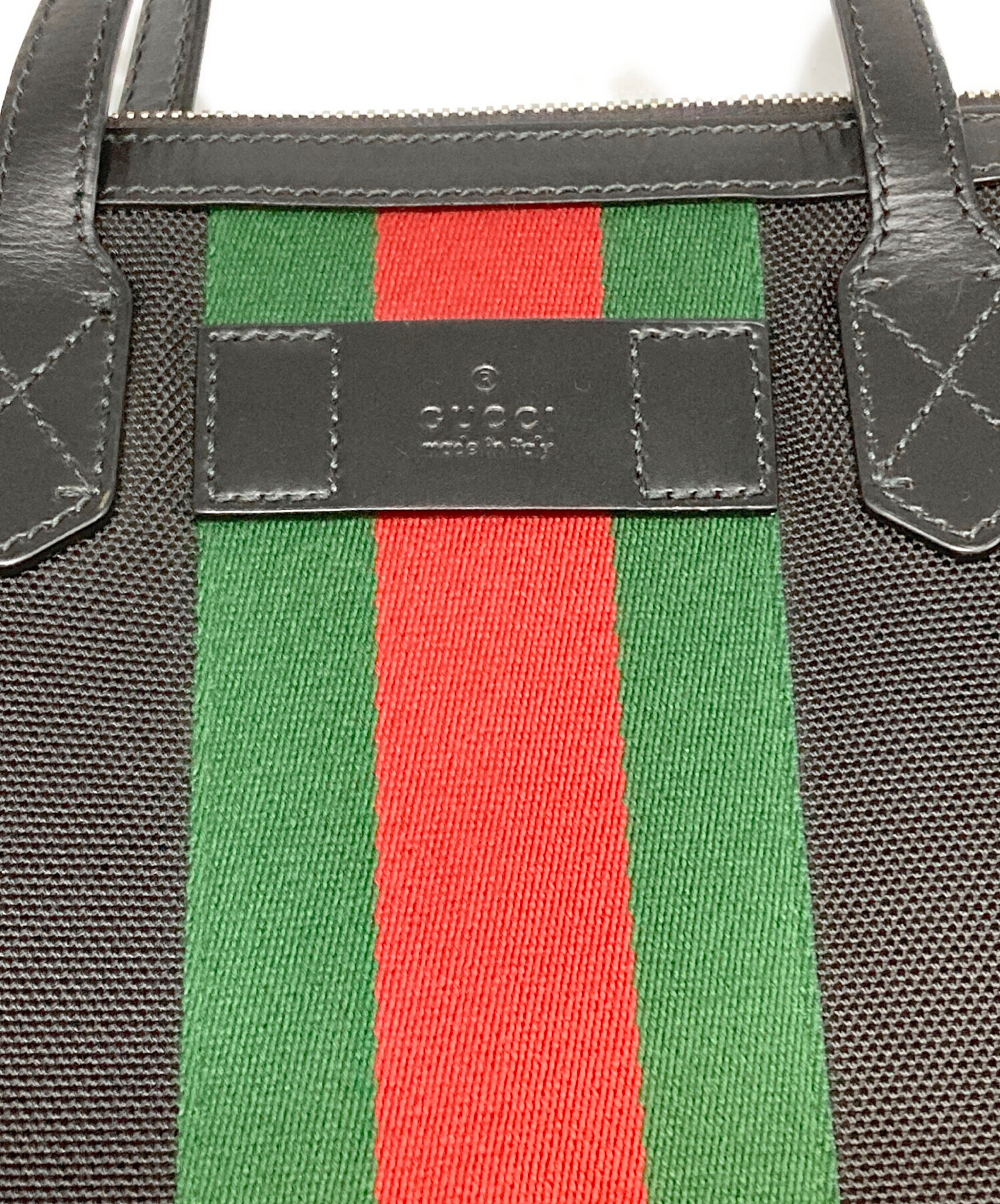 中古・古着通販】GUCCI (グッチ) 2WAYキャンバストートバッグ ブラック
