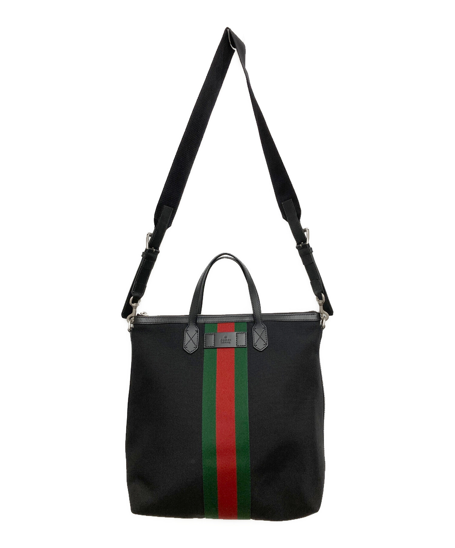 中古・古着通販】GUCCI (グッチ) 2WAYキャンバストートバッグ ブラック