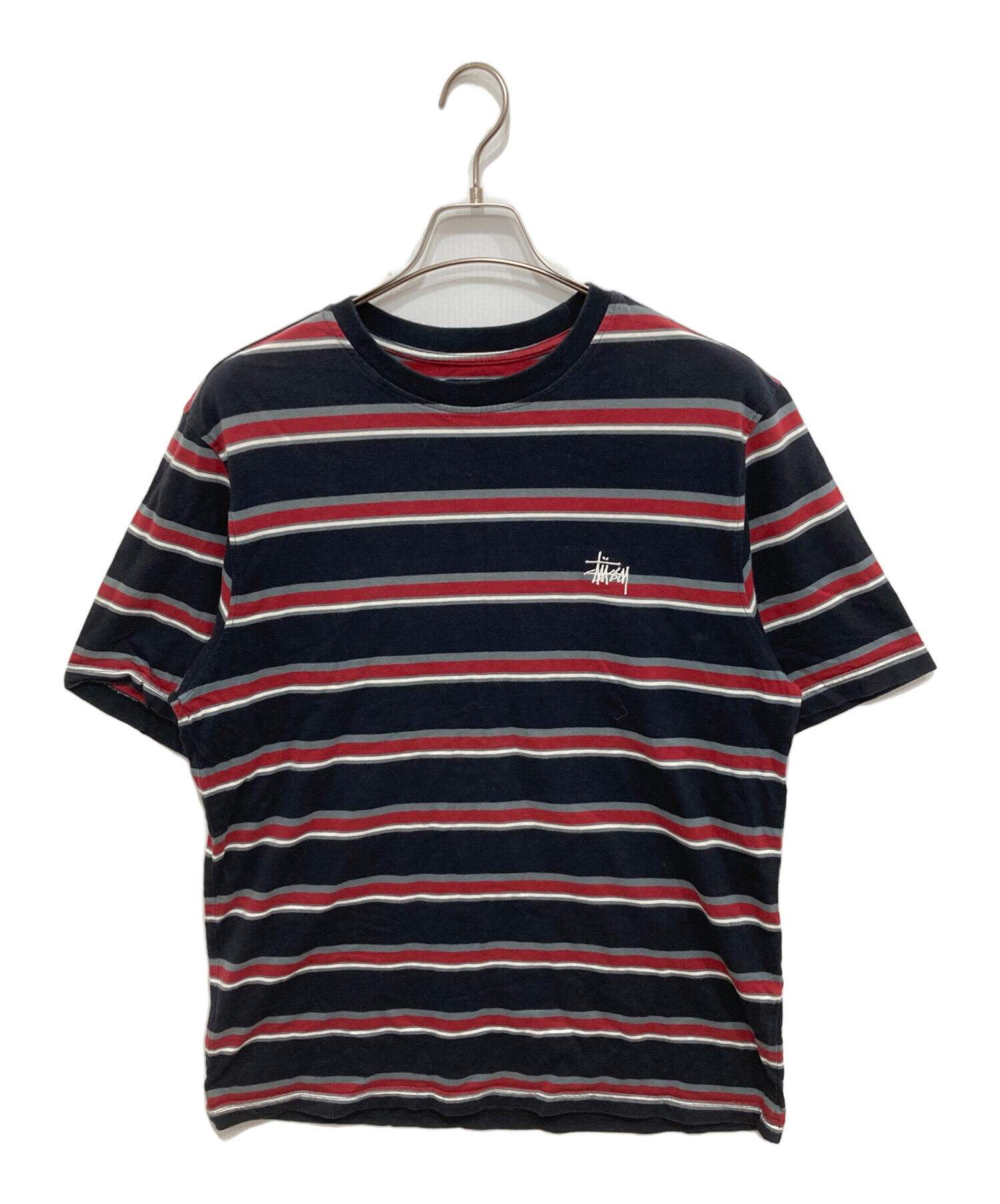 Stussy ネイビー ボーダー Tシャツ 中古・古着通販】stussy (ステューシー) ボーダーTシャツ ネイビー