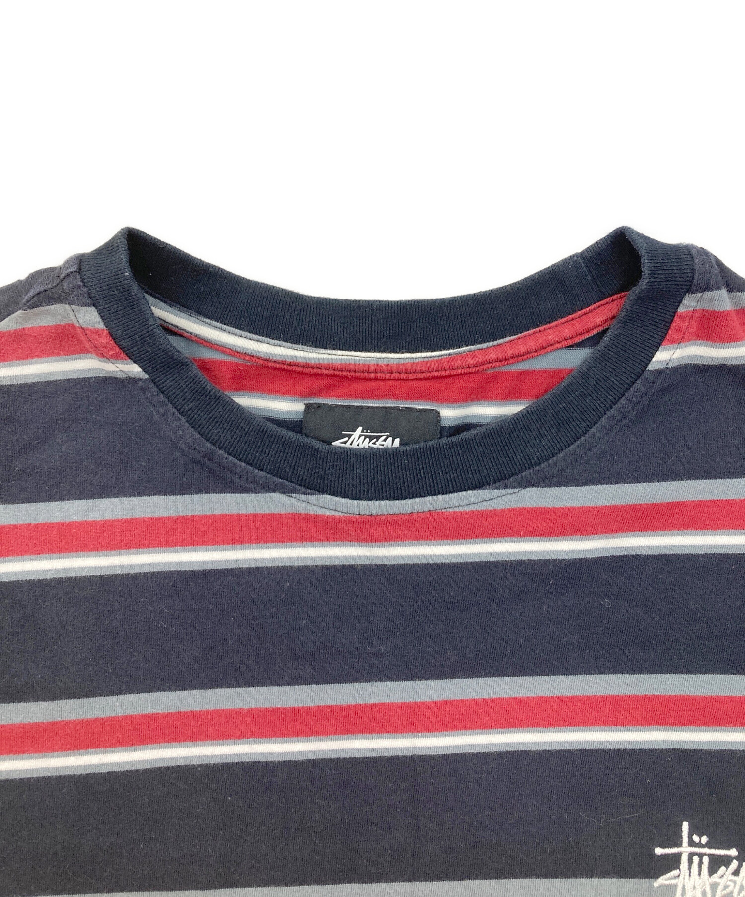 Stussy ネイビー ボーダー Tシャツ 中古・古着通販】stussy (ステューシー) ボーダーTシャツ ネイビー
