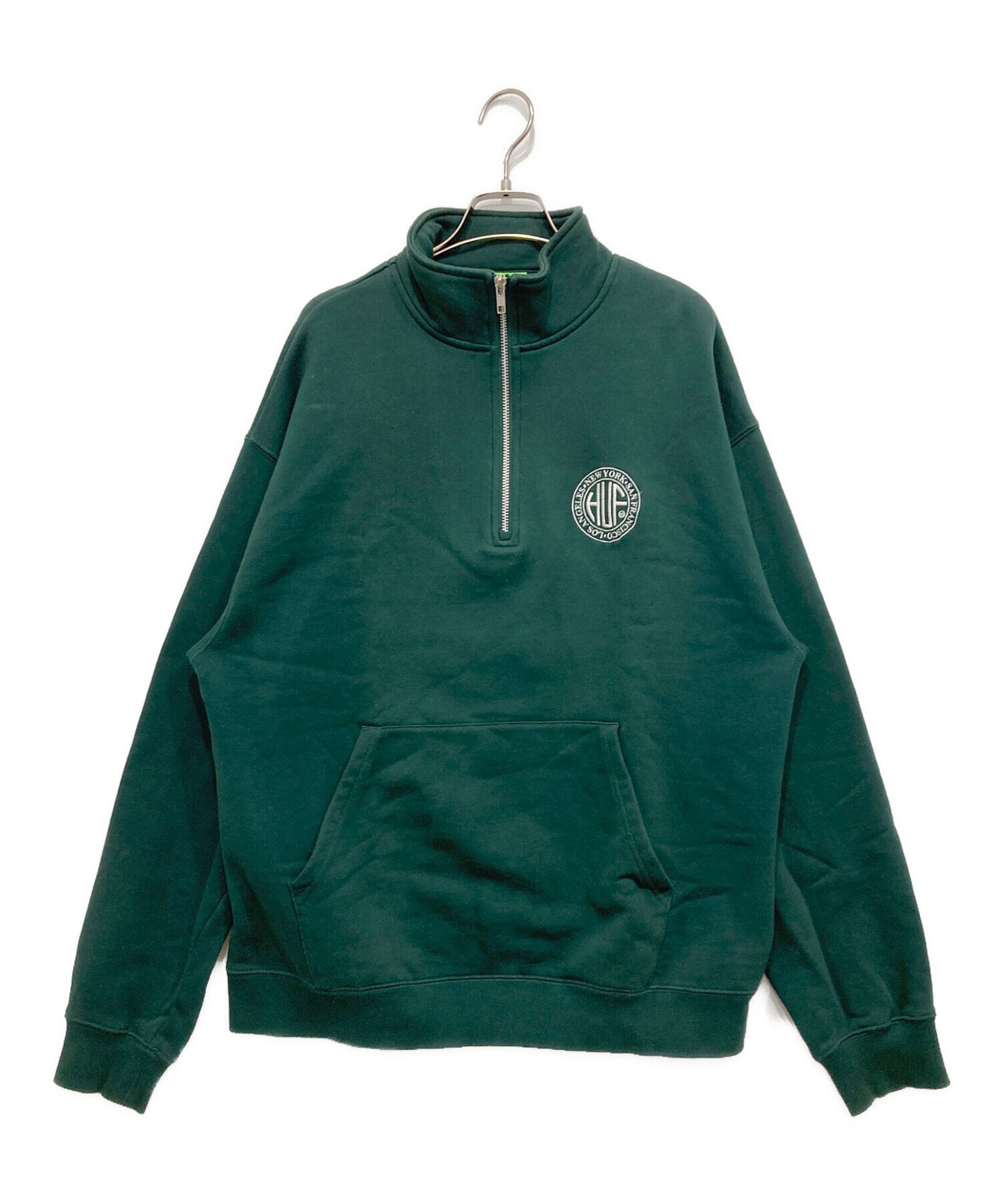 中古・古着通販】HUF (ハフ) ハーフジップスウェット グリーン サイズ