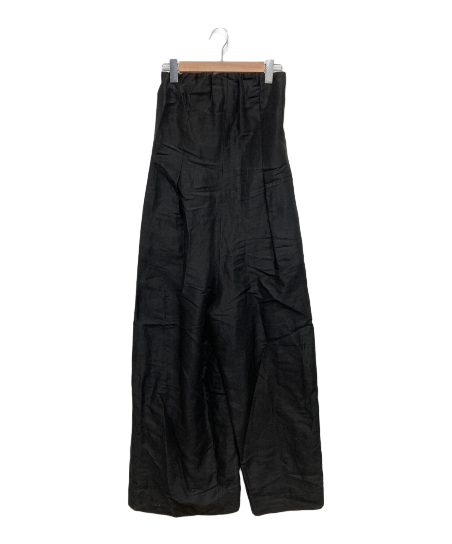 中古・古着通販】SACRA (サクラ) LINEN ALL-IN-ONE ブラック サイズ:38 