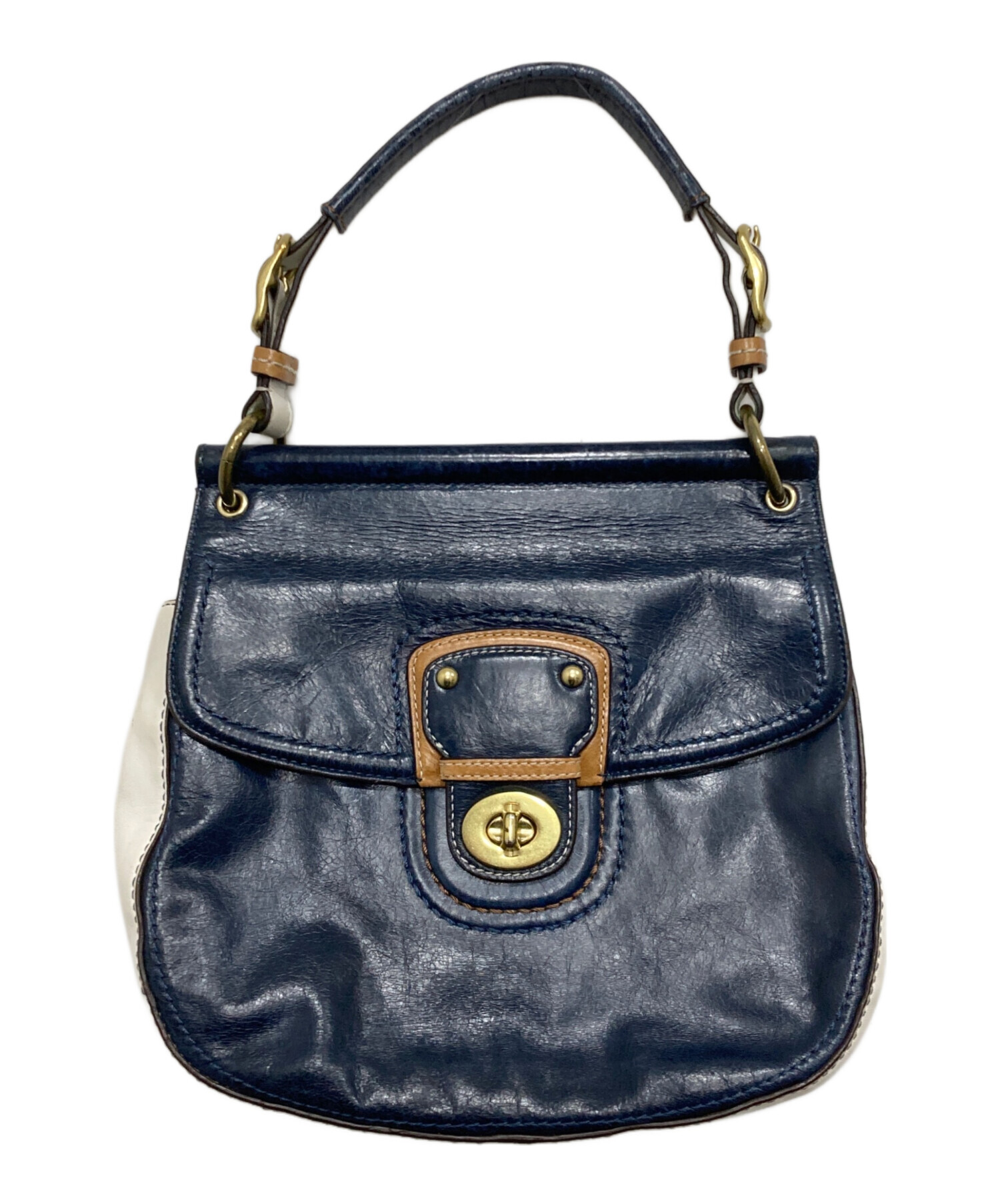 中古・古着通販】COACH (コーチ) 2WAYショルダーバッグ ネイビー