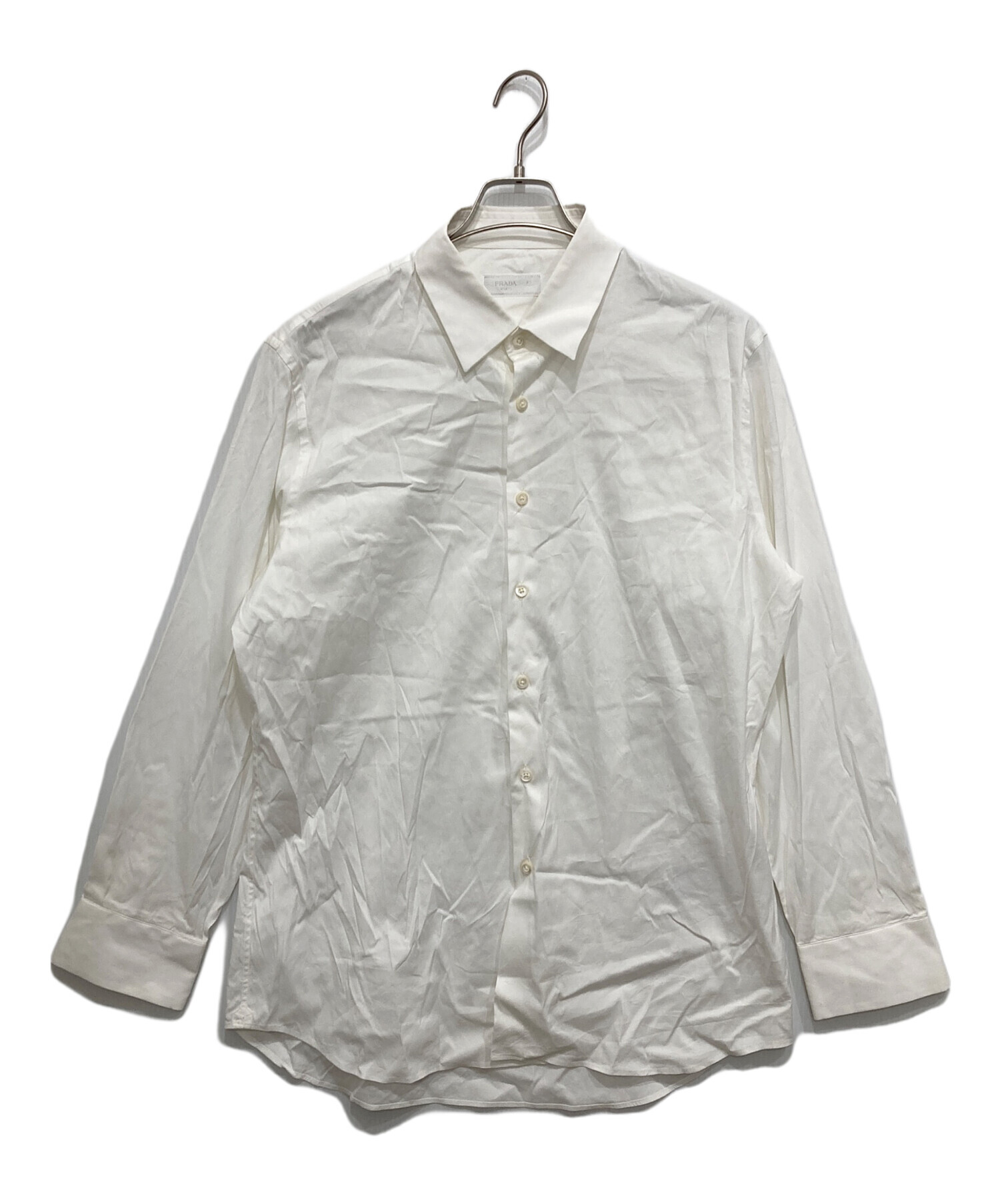中古・古着通販】PRADA (プラダ) ドレスシャツ ホワイト サイズ:43/17