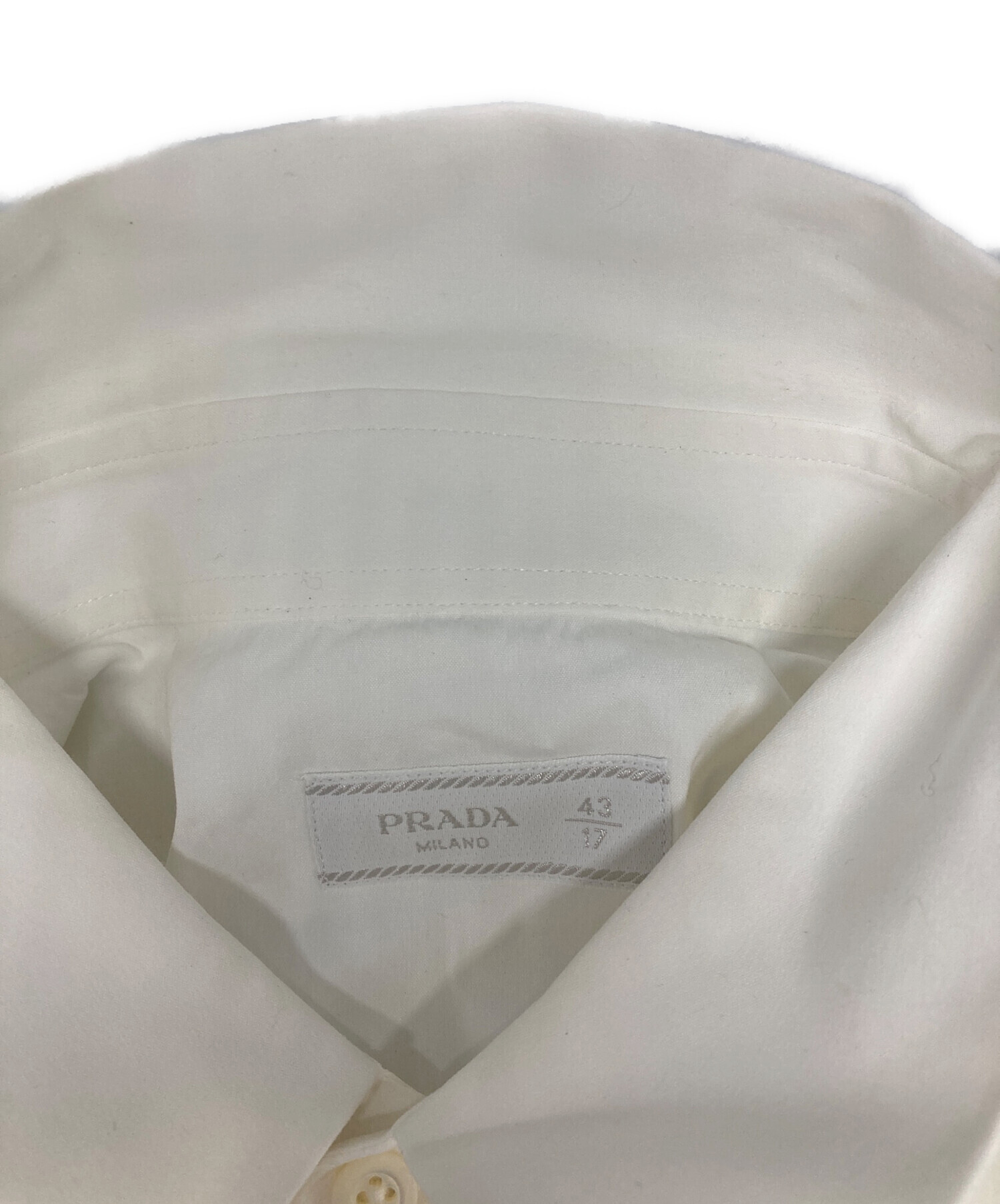 中古・古着通販】PRADA (プラダ) ドレスシャツ ホワイト サイズ:43/17