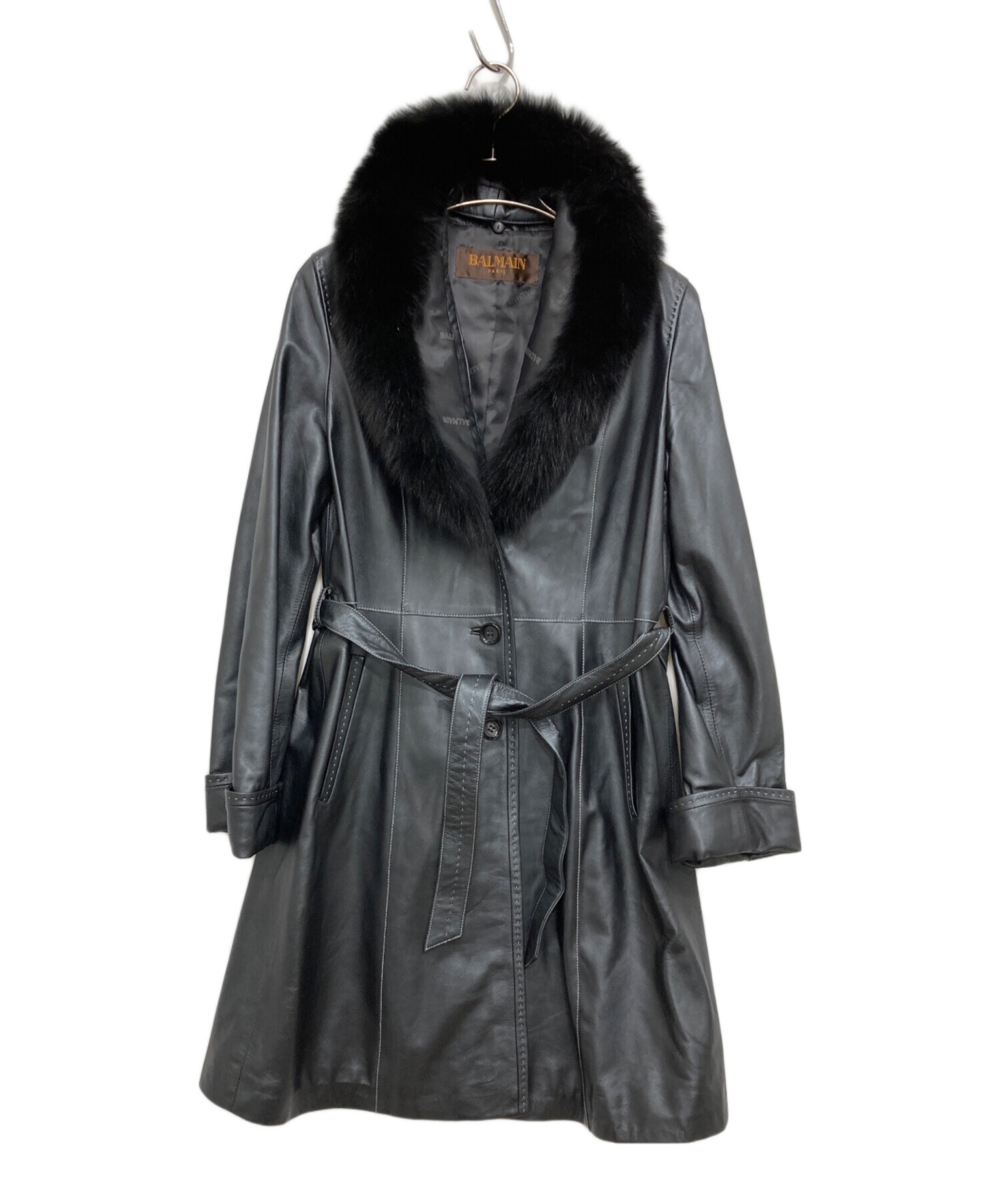 中古・古着通販】BALMAIN (バルマン) 羊革フォックスファーステッチ