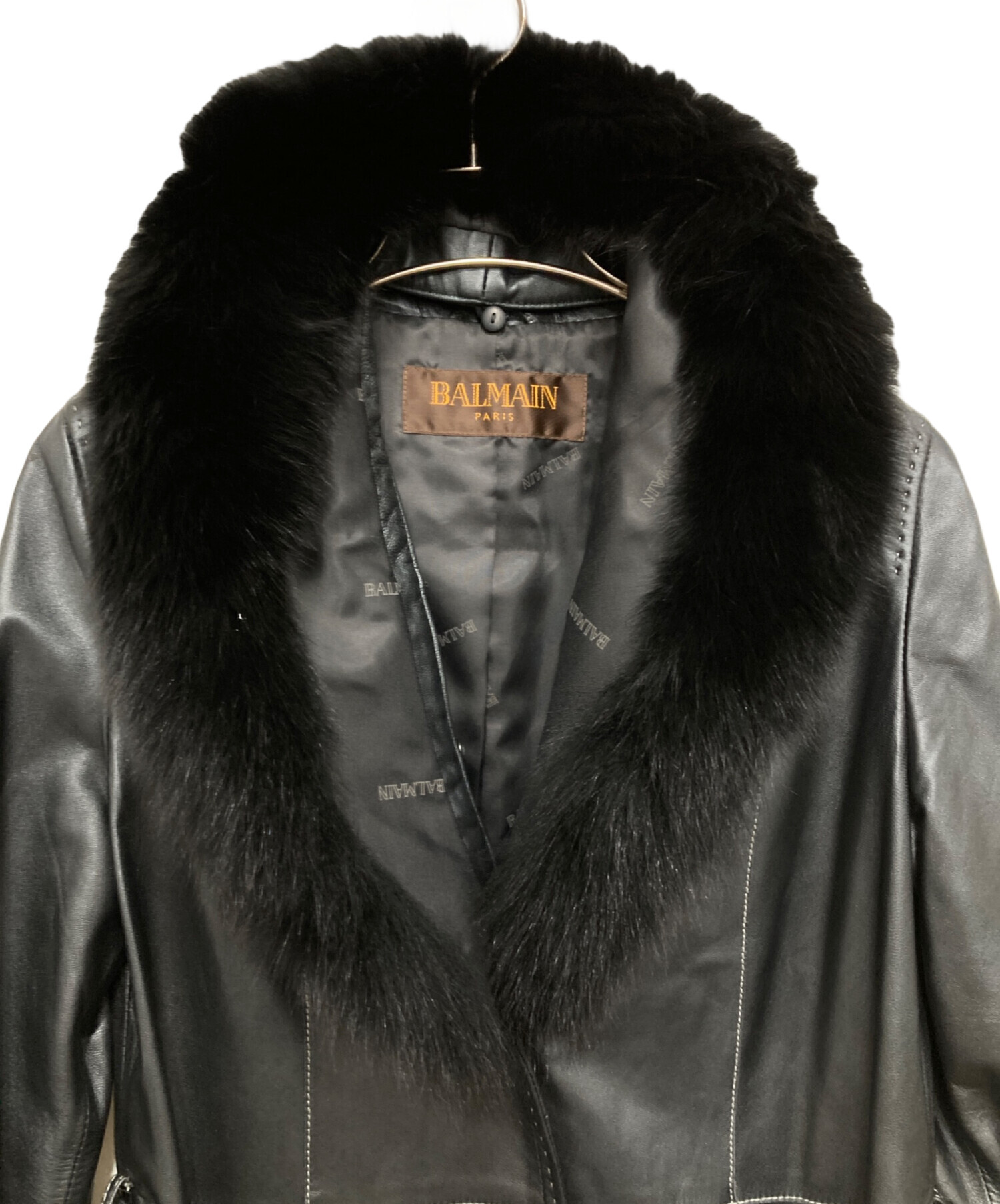 中古・古着通販】BALMAIN (バルマン) 羊革フォックスファーステッチ