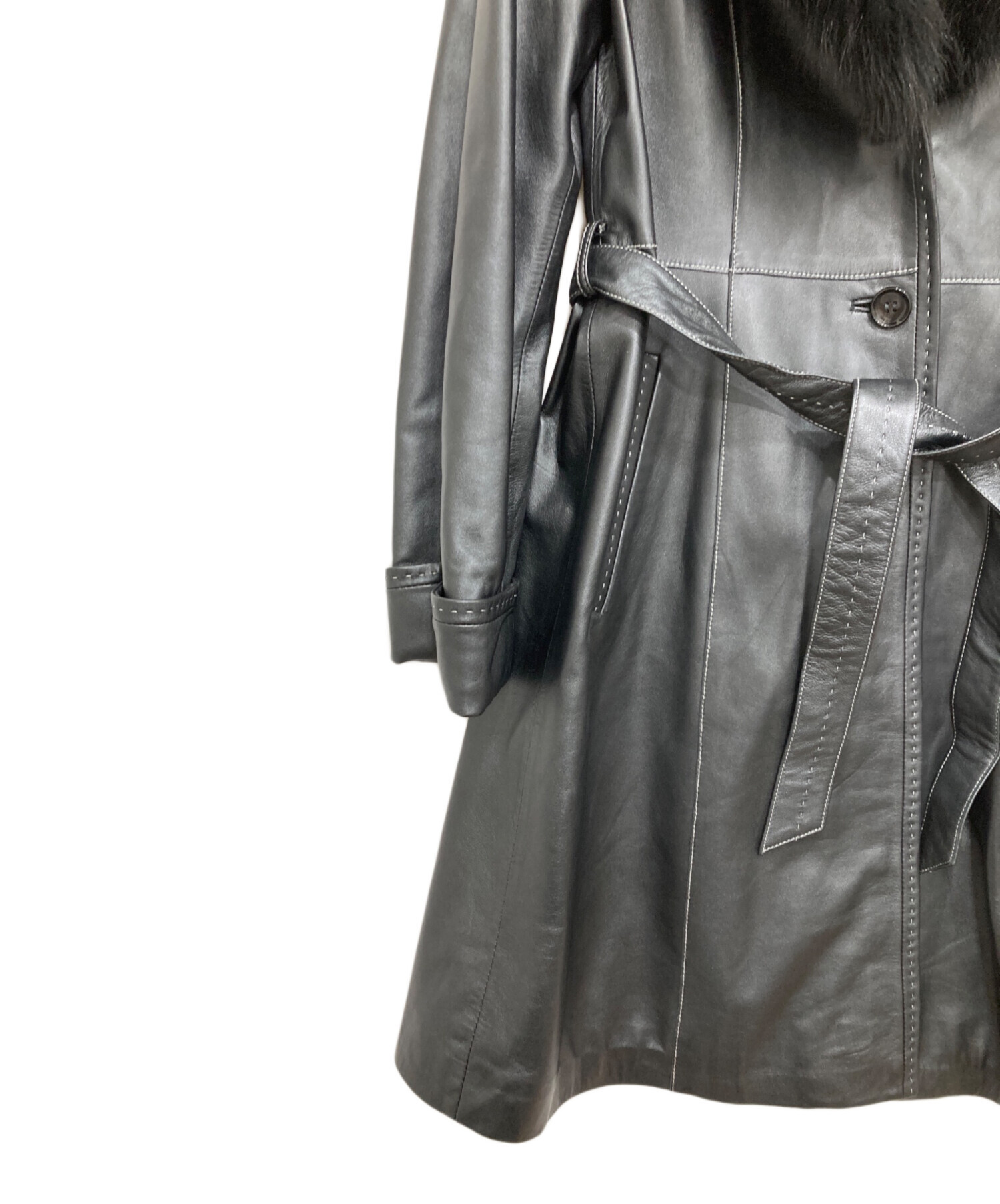 中古・古着通販】BALMAIN (バルマン) 羊革フォックスファーステッチ