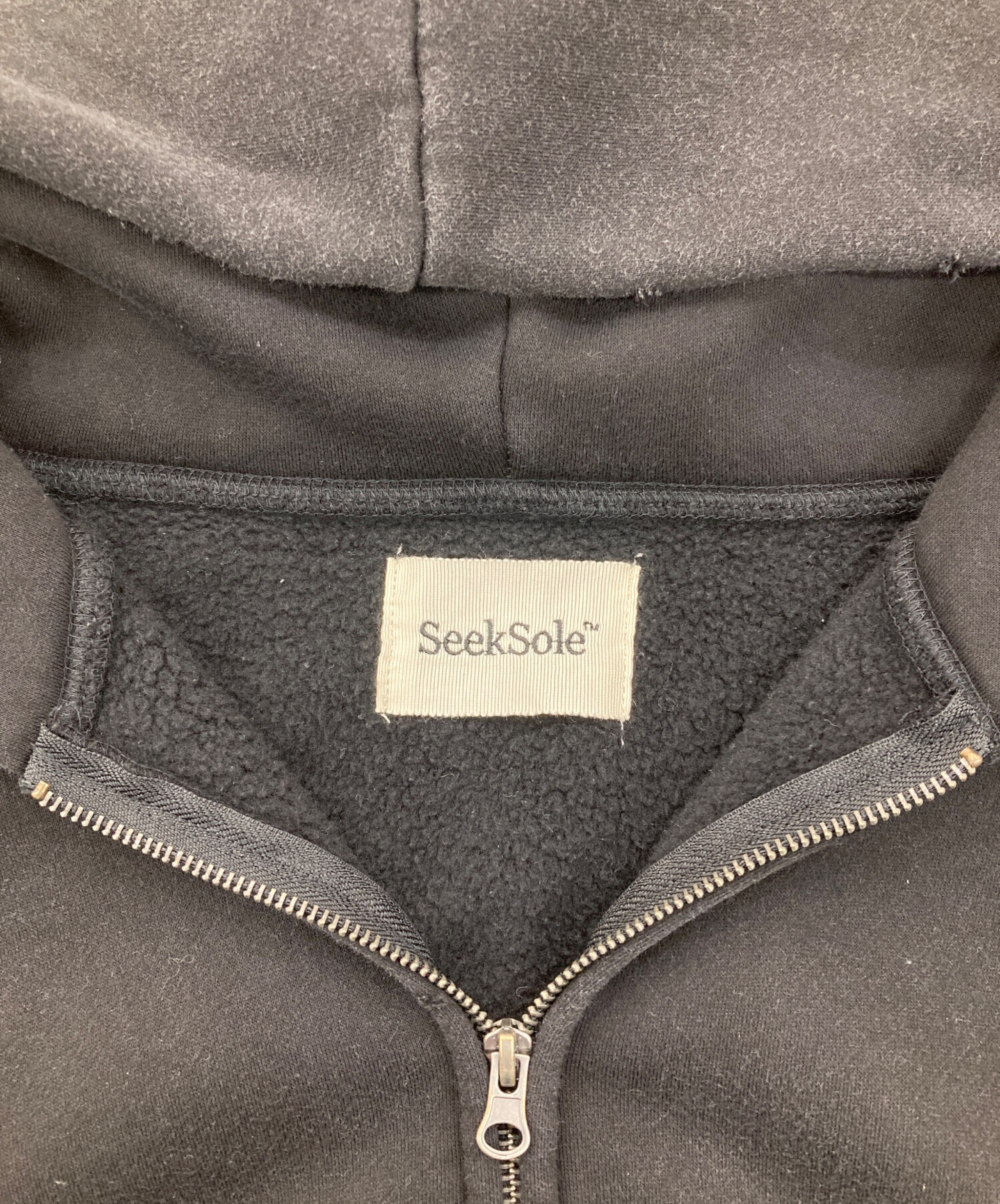 中古・古着通販】seeksole (シークソール) パーカー ブラック サイズ:L 