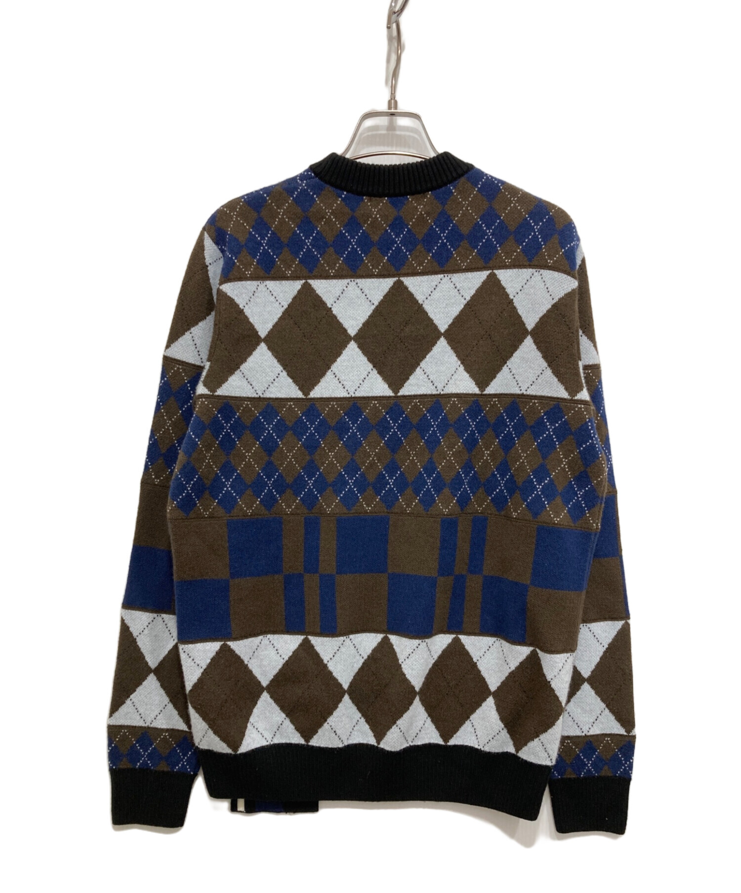 FRED PERRY Lサイズ 刺繍ロゴ 総柄 ニット 中古・古着通販】FRED PERRY (フレッドペリー) ロゴ刺繍アーガイル