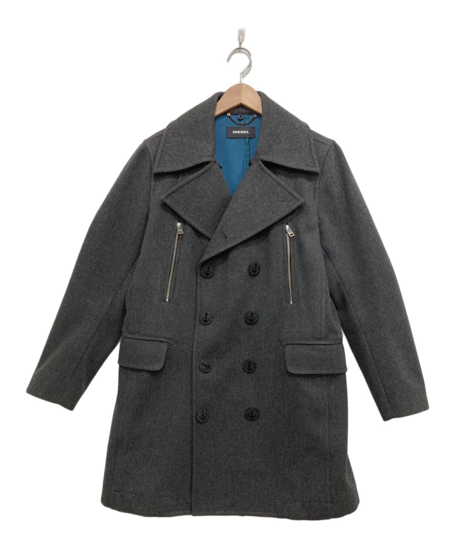 中古・古着通販】DIESEL (ディーゼル) ダブルブレストコート グレー