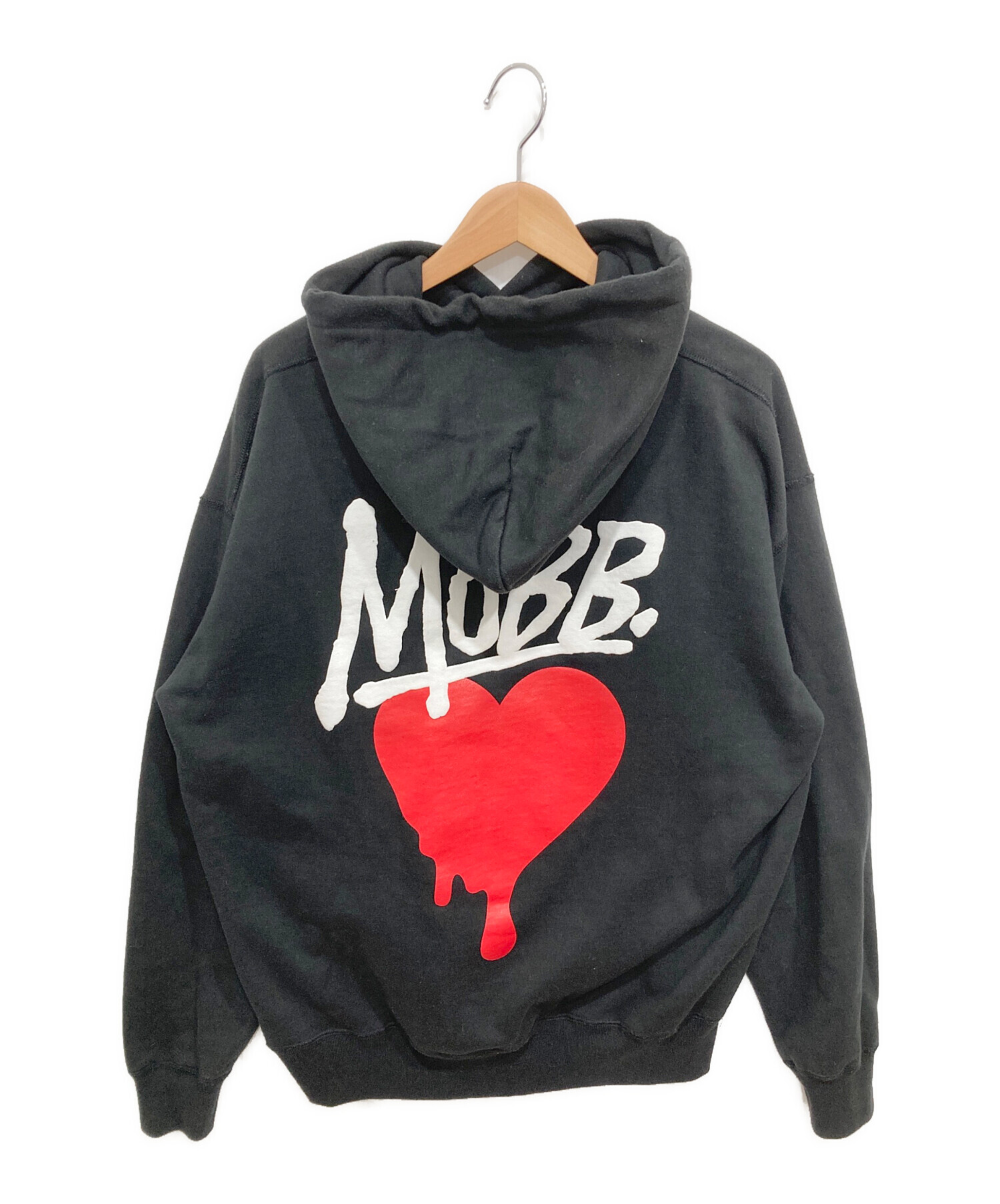 中古・古着通販】MoBB (モブ) 発砲プリントパーカー ブラック サイズ