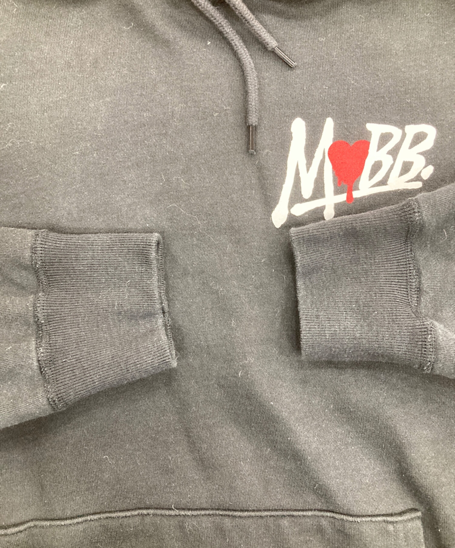 中古・古着通販】MoBB (モブ) 発砲プリントパーカー ブラック サイズ 