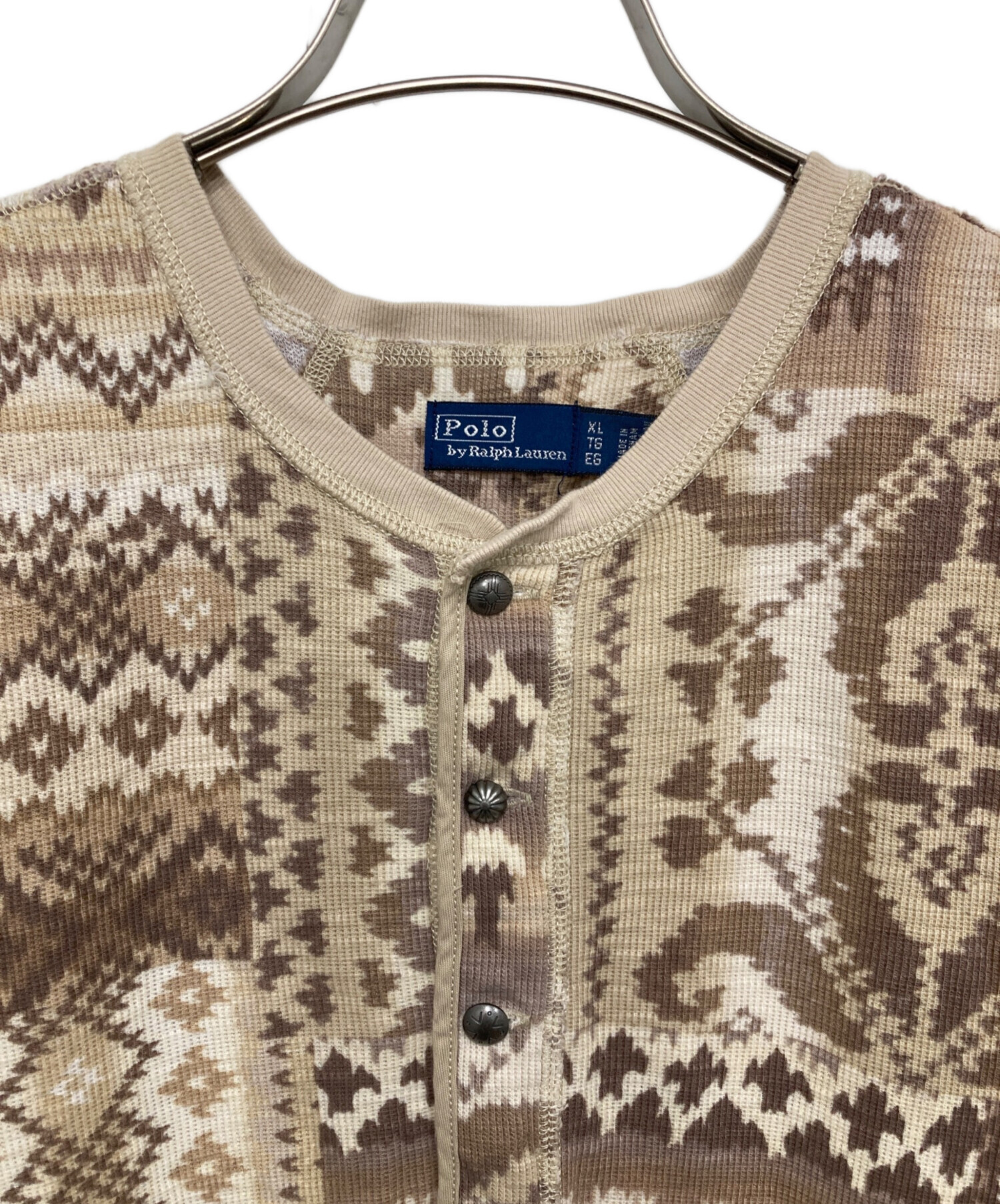 POLO RALPH LAUREN ジオメトリック ワッフルニット ヘンリー 中古・古着通販】POLO RALPH LAUREN (ポロ・ラルフローレン) ジオ