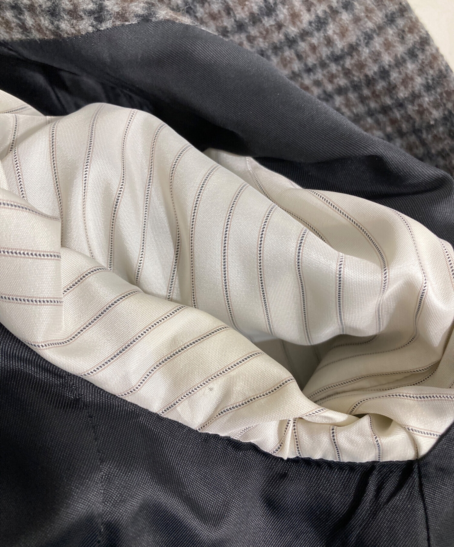 中古・古着通販】MIU MIU (ミュウミュウ) 千鳥格子柄コート グレー