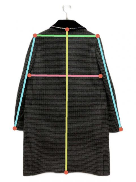 中古・古着通販】MIU MIU (ミュウミュウ) 千鳥格子柄コート グレー