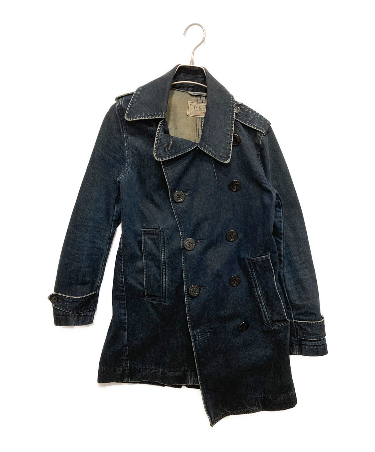 ラルフローレン デニム トレンチコート ヴィンテージ風 ポロ 古着 中古