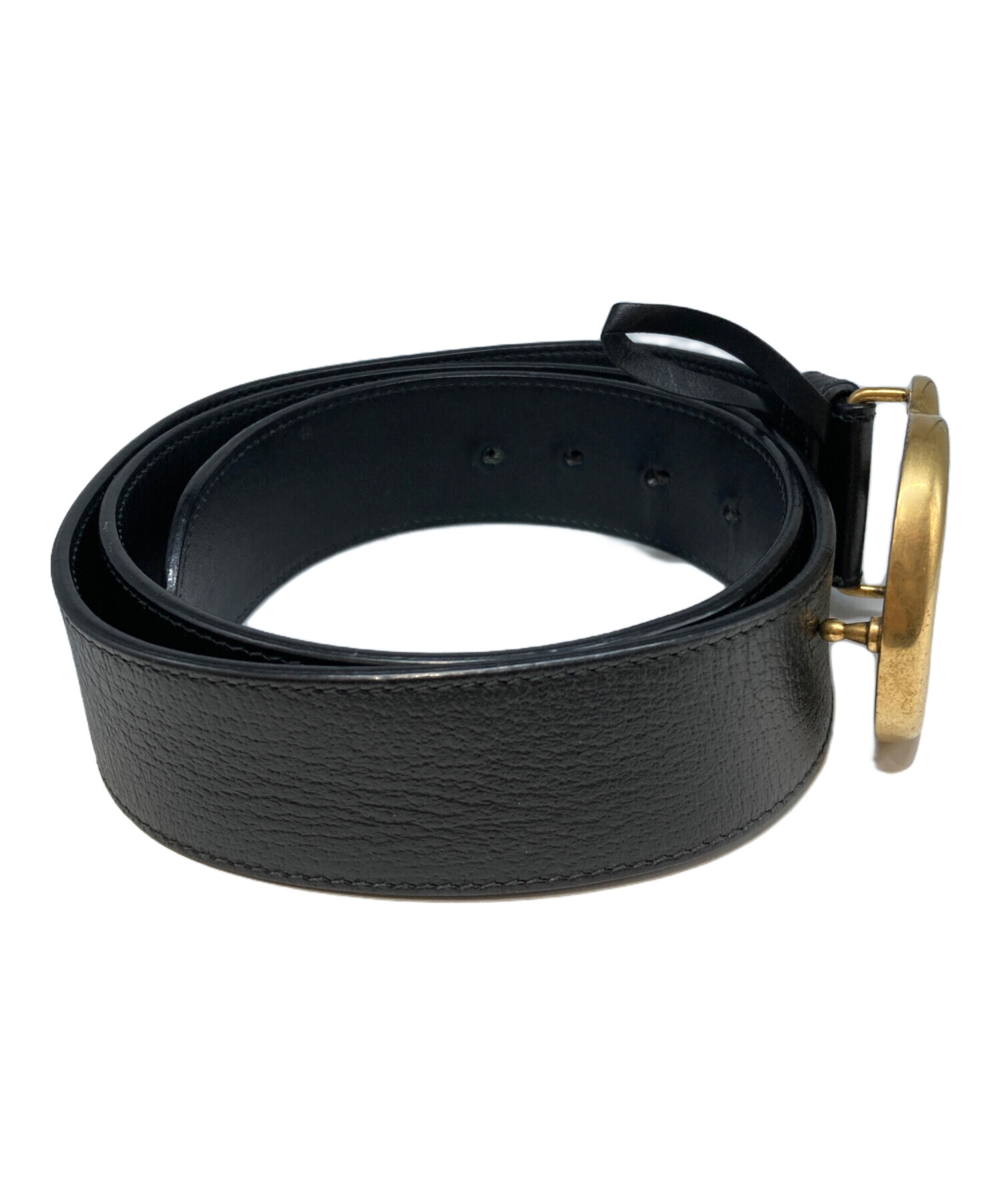 中古・古着通販】GUCCI (グッチ) GGマーモントレザーベルト ブラック