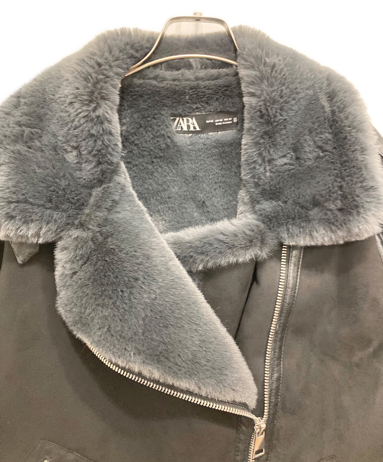 中古・古着通販】ZARA (ザラ) フェイクムートンジャケット ブラック