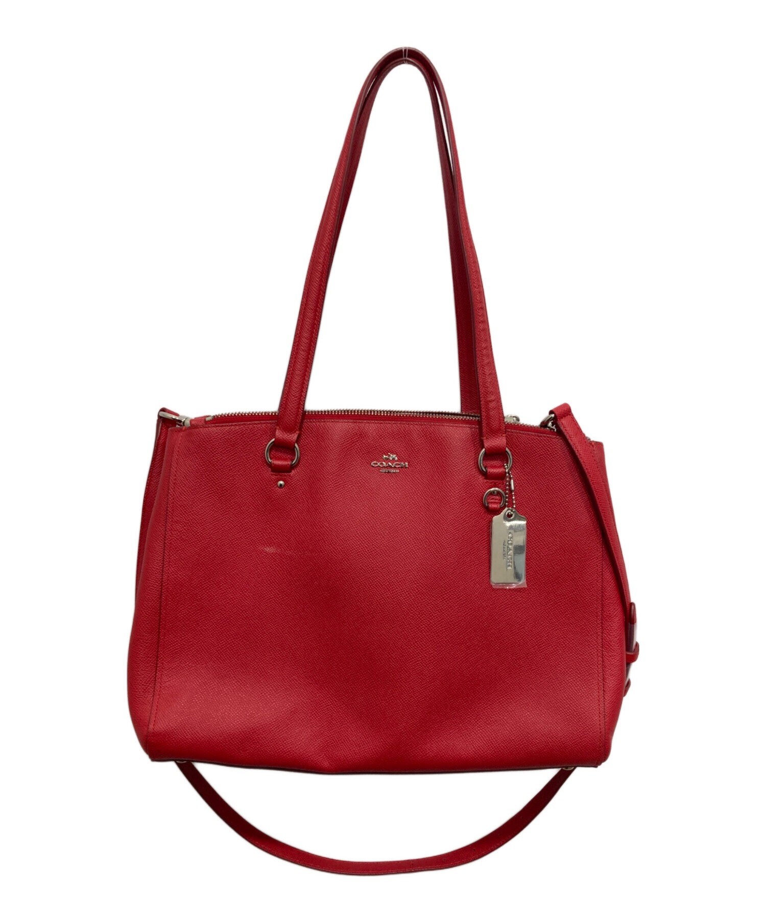 〜クリ〜COACH　レザーリュック ダブルジップ 中古・古着通販】COACH (コーチ) グレインレザーダブルジップキャリー