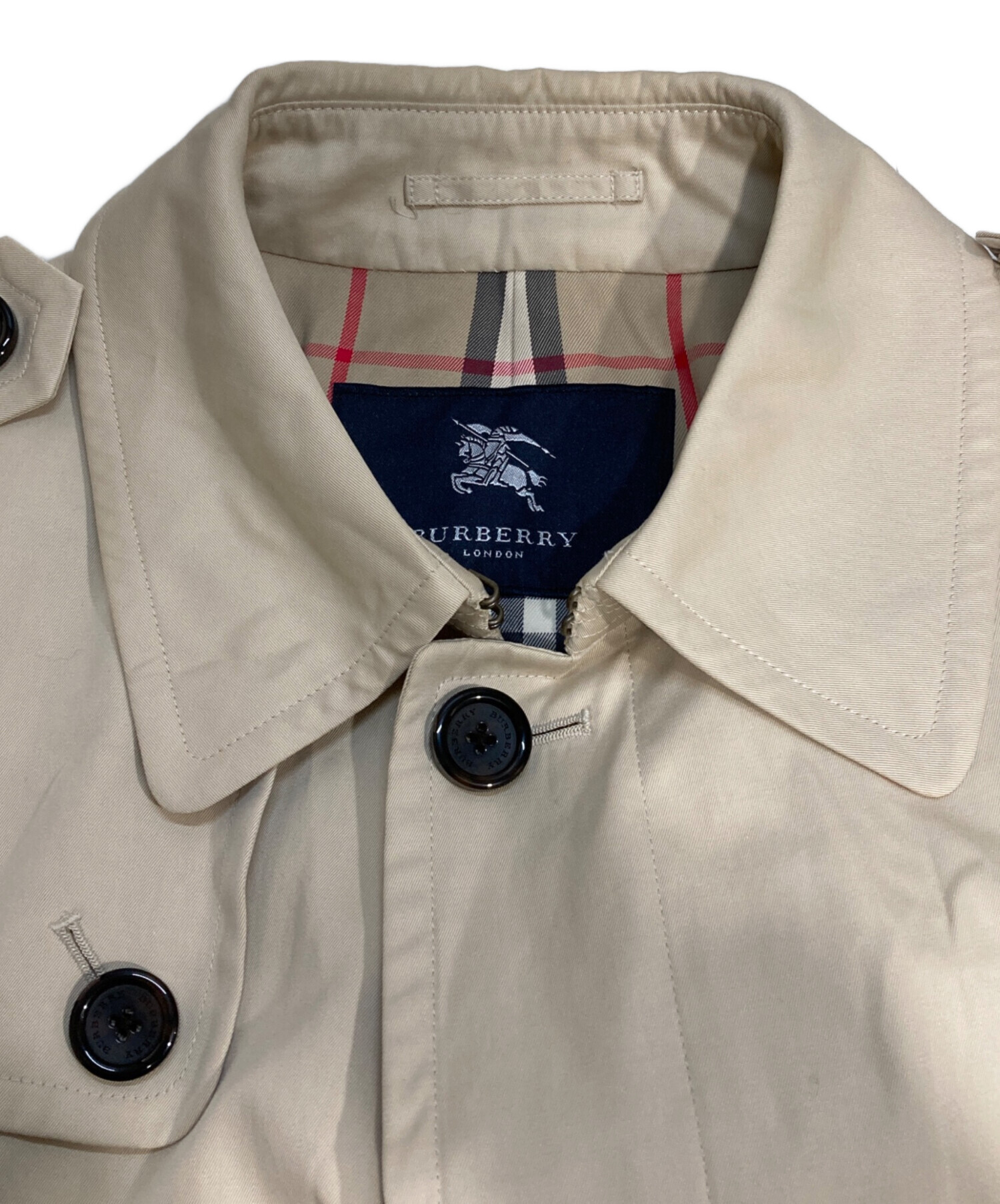 BURBERRY LONDON バーバリートレンチコート Ｍ　ハーフ　ベージュ 中古・古着通販】BURBERRY LONDON (バーバリーロンドン) トレンチ
