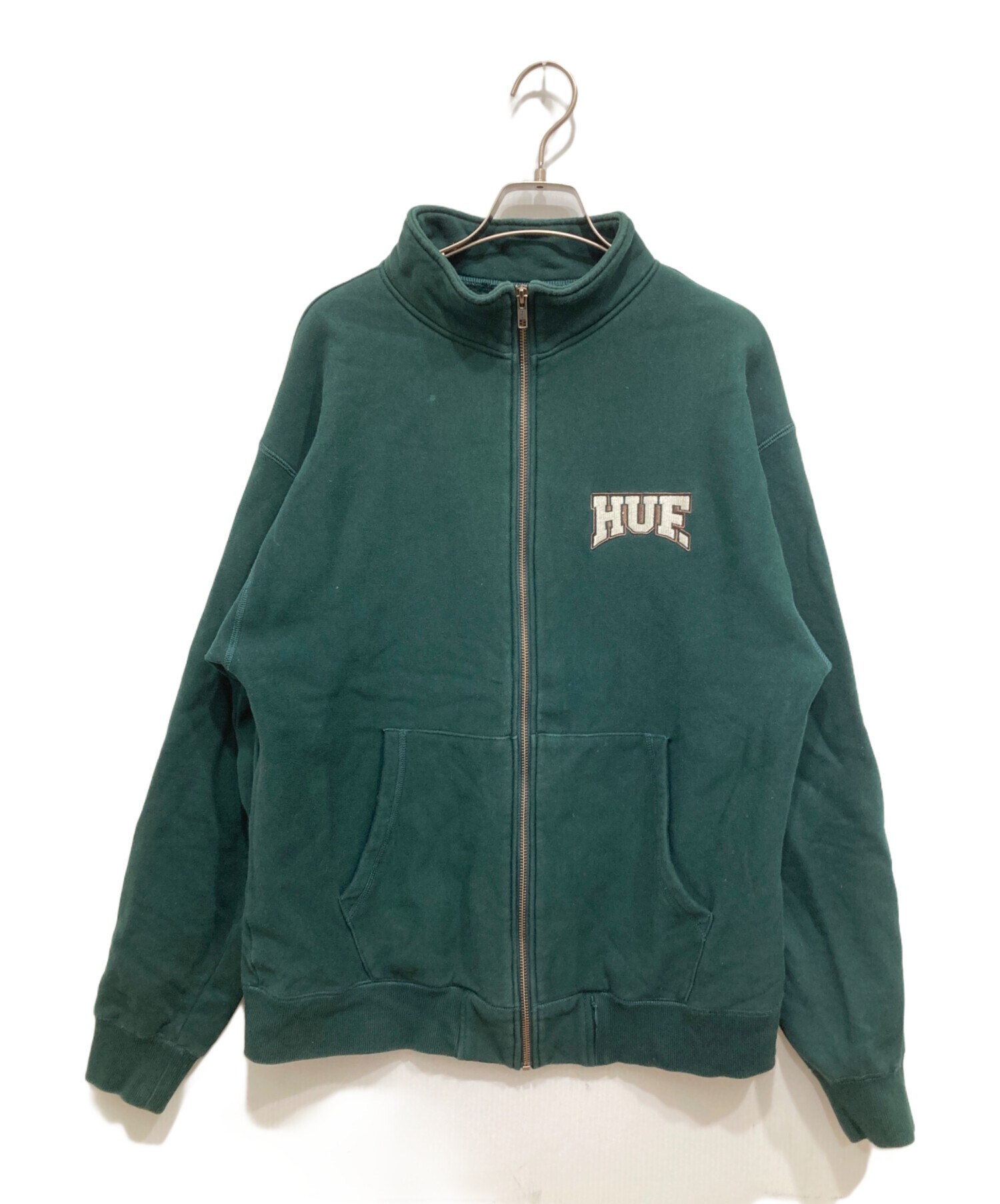 中古・古着通販】HUF (ハフ) ジップパーカー グリーン サイズ:M