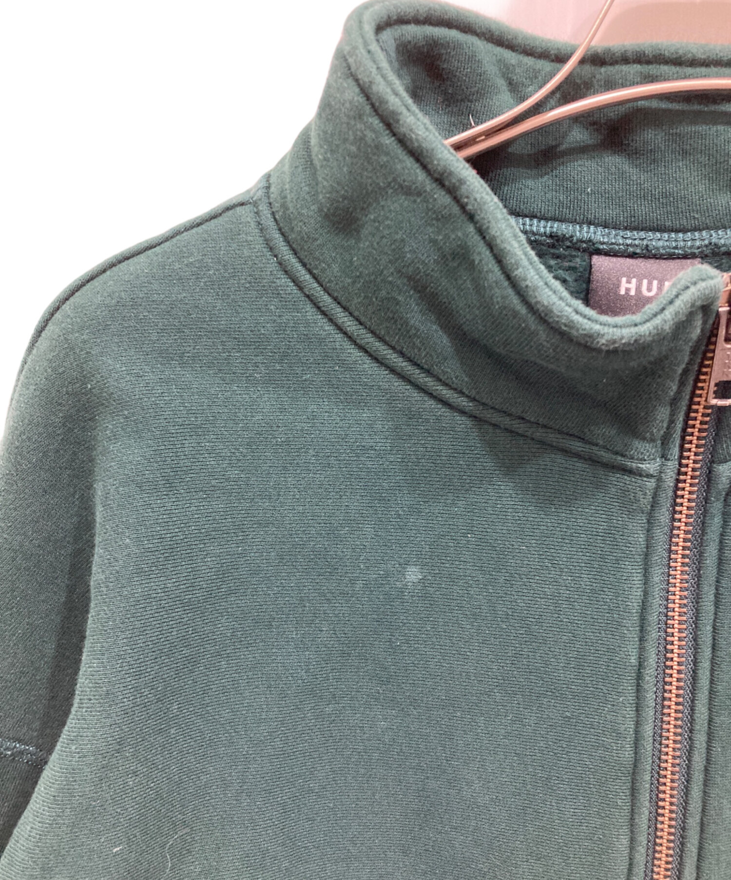 中古・古着通販】HUF (ハフ) ジップパーカー グリーン サイズ:M