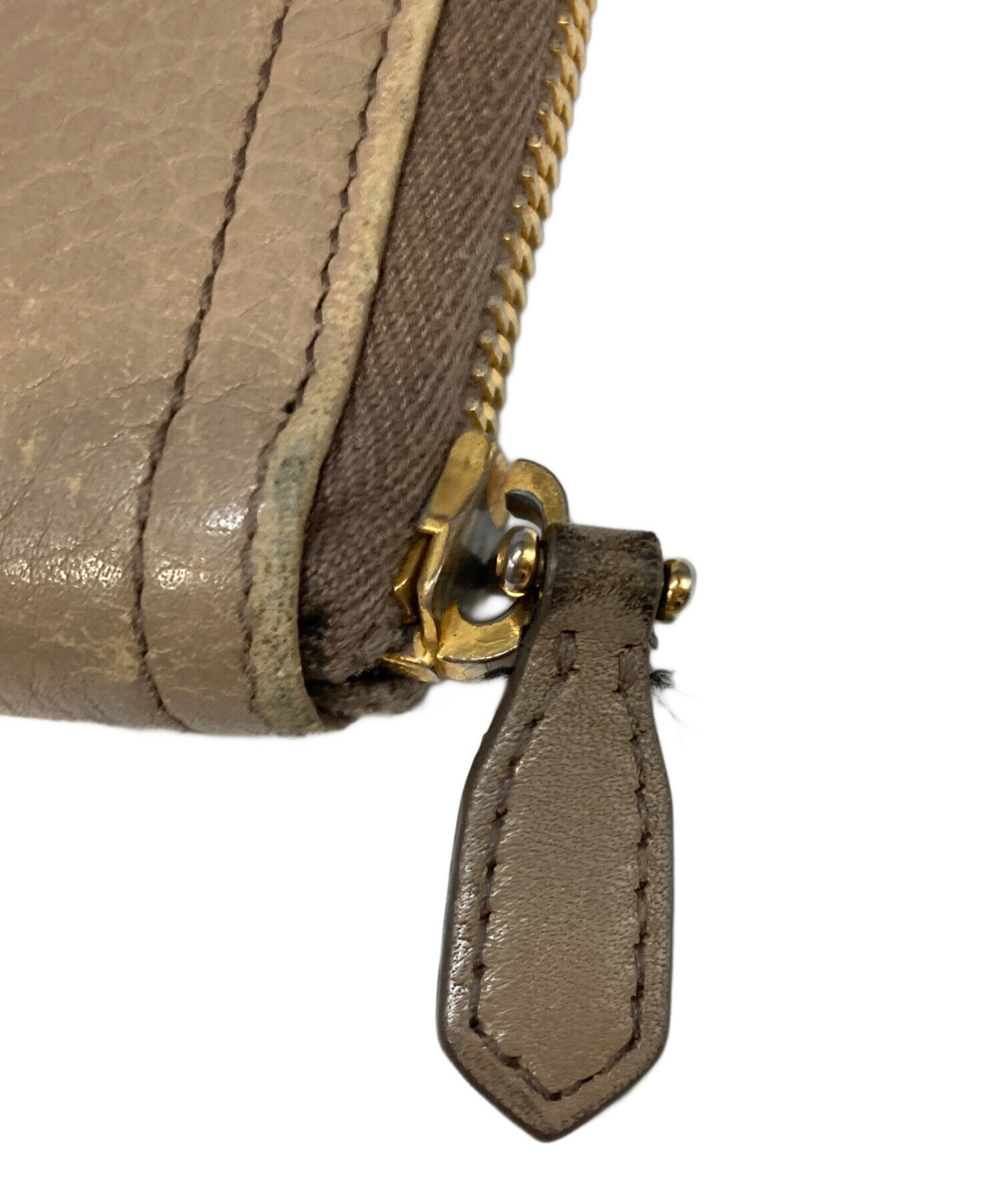 中古・古着通販】PRADA (プラダ) ラウンドファスナー長財布 ベージュ