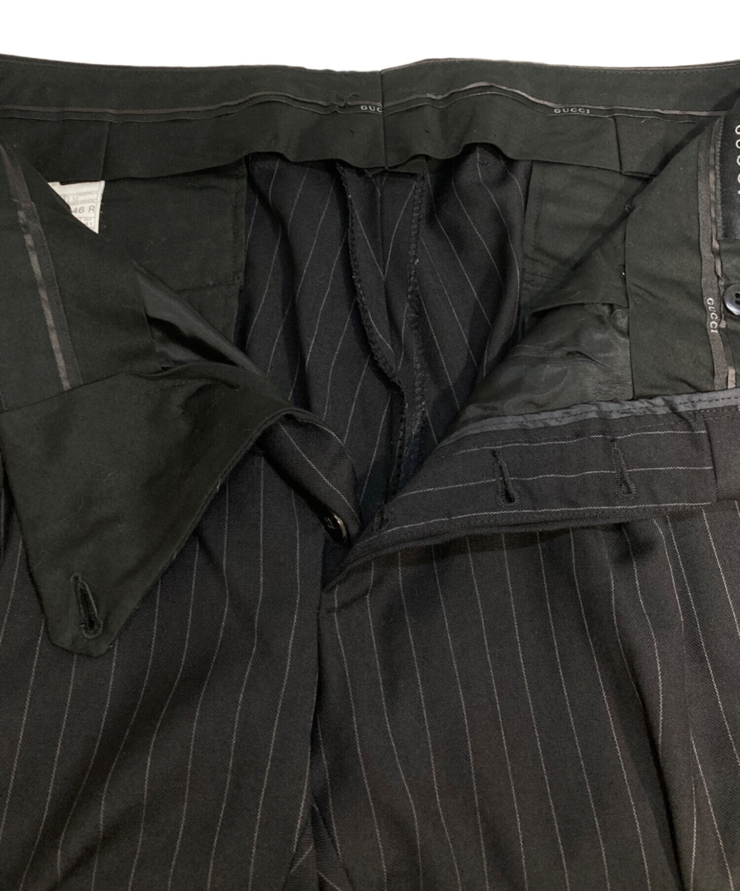 中古・古着通販】GUCCI (グッチ) ウールカシミヤ ストライプパンツ