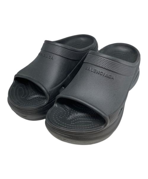 BALENCIAGA バレンシアガ スライド サンダル クロックス ブラック 黒 中古・古着通販】BALENCIAGA (バレンシアガ) crocs (クロックス