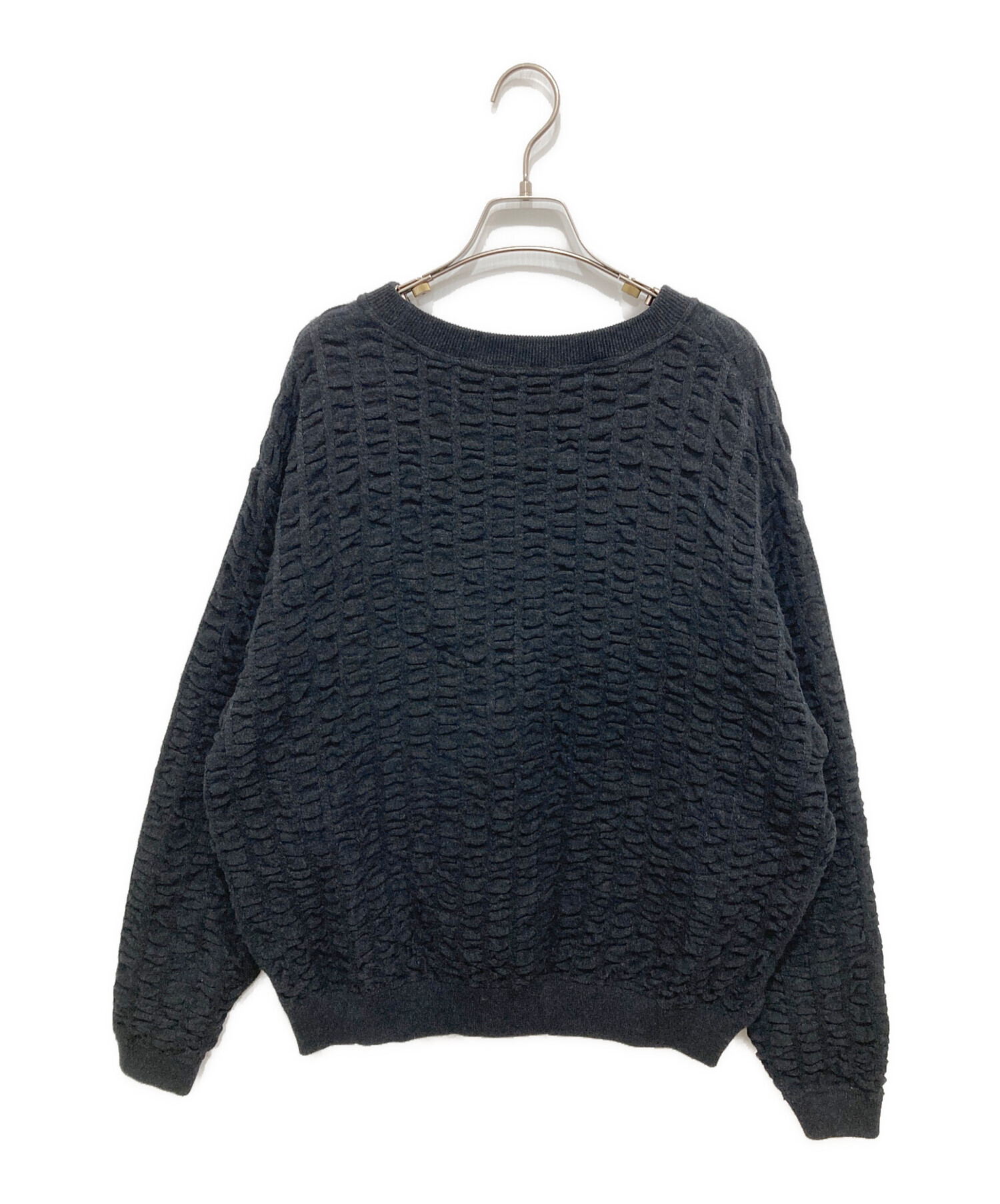 中古・古着通販】crepuscule (クレプスキュール) WAVE KNIT ブラック 