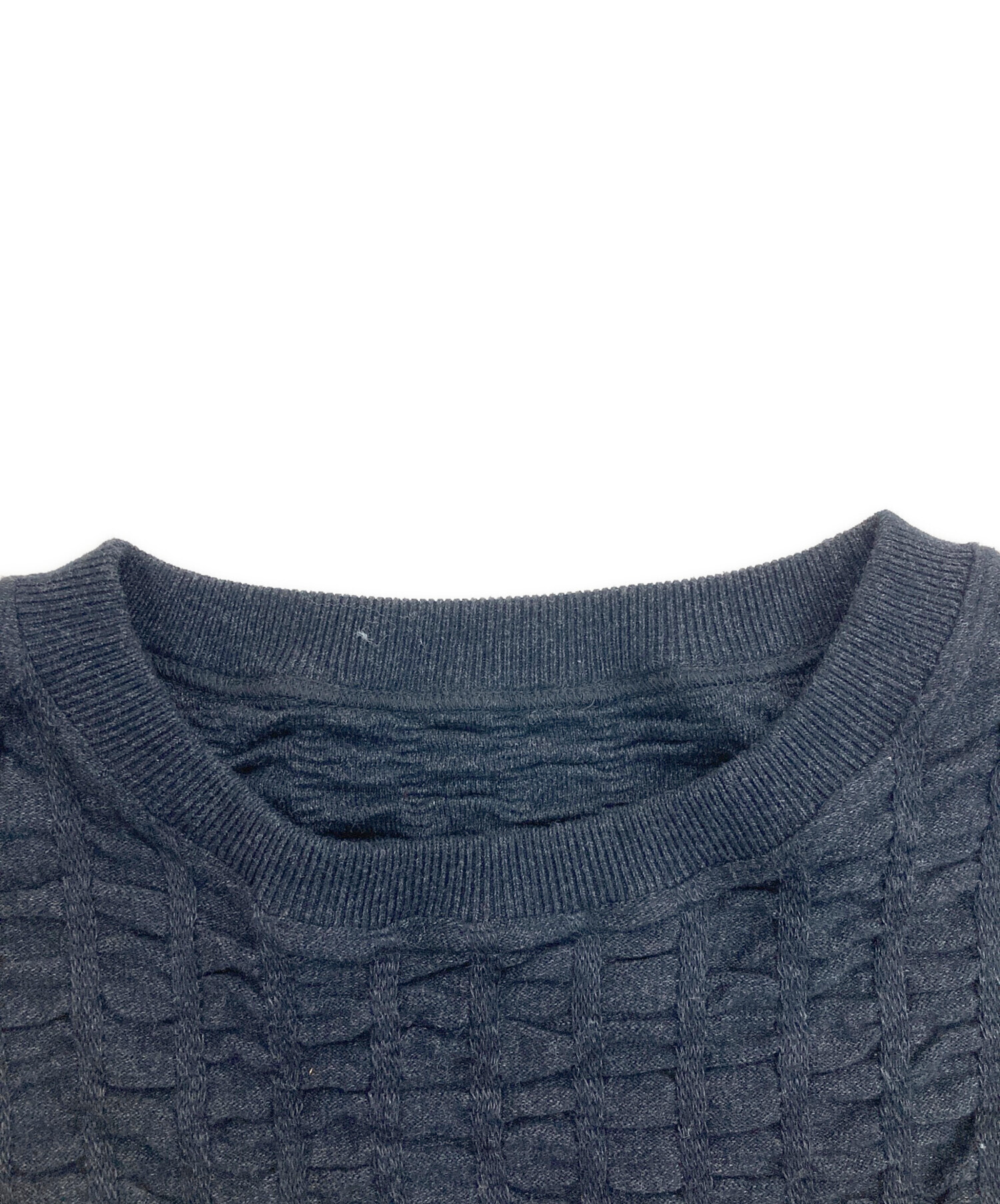 中古・古着通販】crepuscule (クレプスキュール) WAVE KNIT ブラック