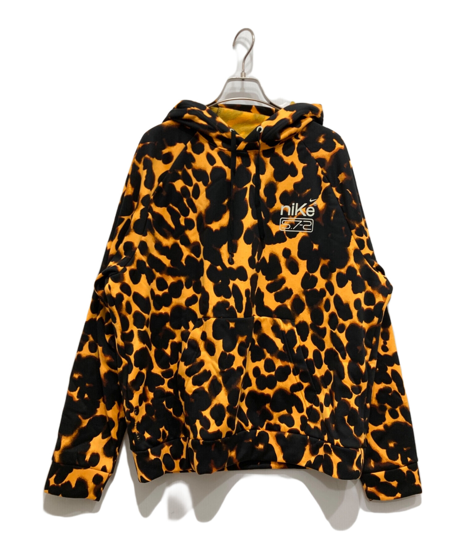 中古・古着通販】NIKE (ナイキ) レオパード柄パーカー イエロー サイズ