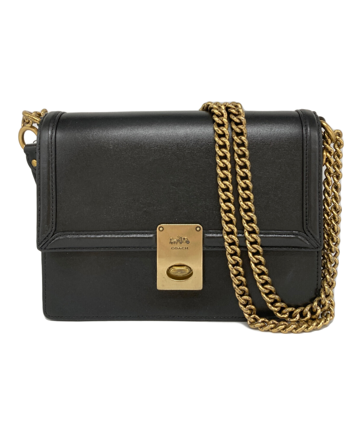 中古・古着通販】COACH (コーチ) ハットン ショルダー バッグ ブラック 