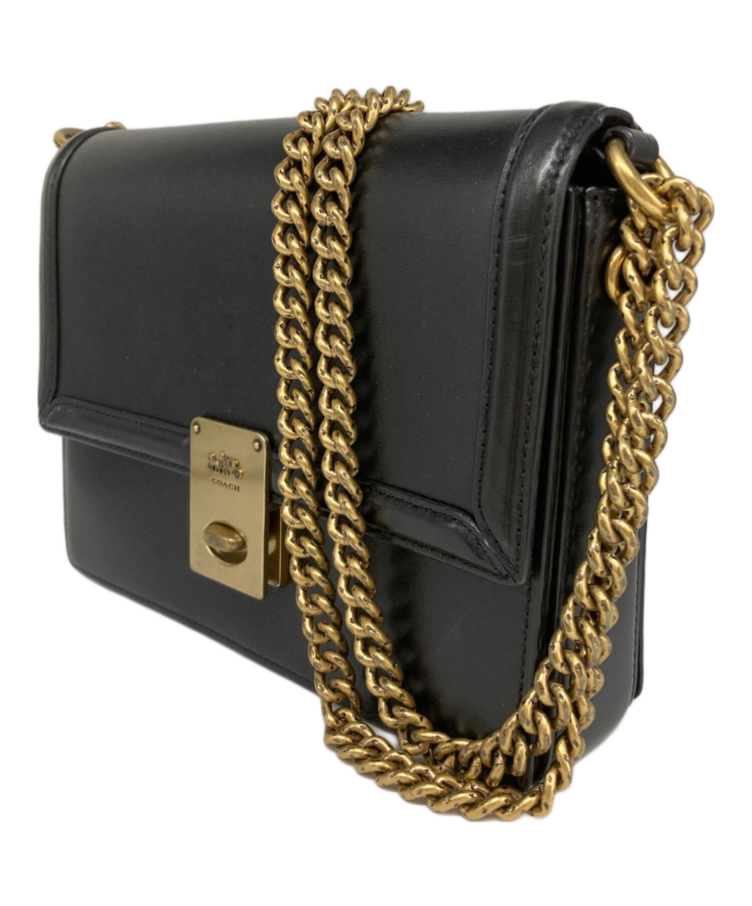 中古・古着通販】COACH (コーチ) ハットン ショルダー バッグ ブラック 