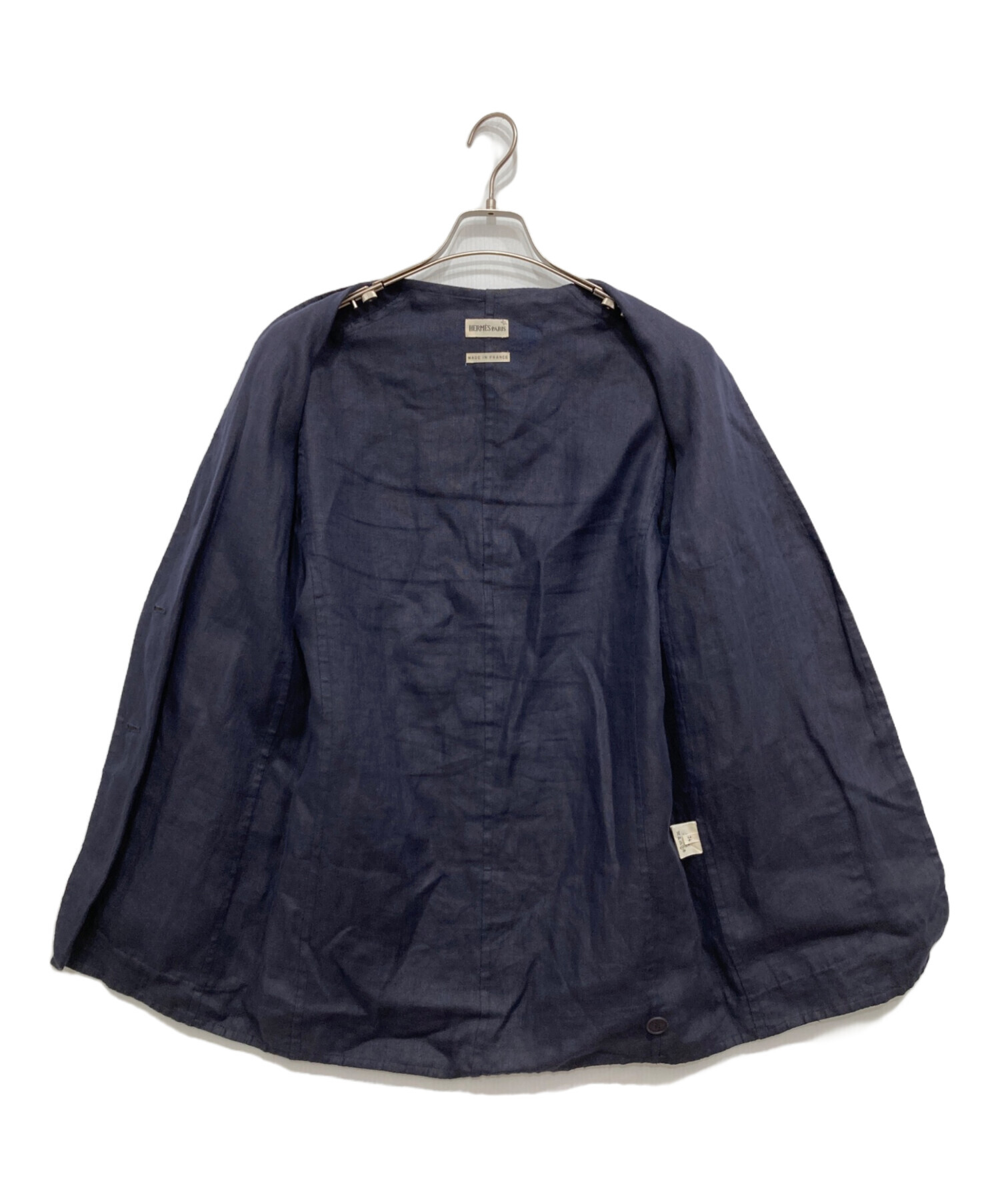 中古・古着通販】HERMES (エルメス) リネンノーカラージャケット