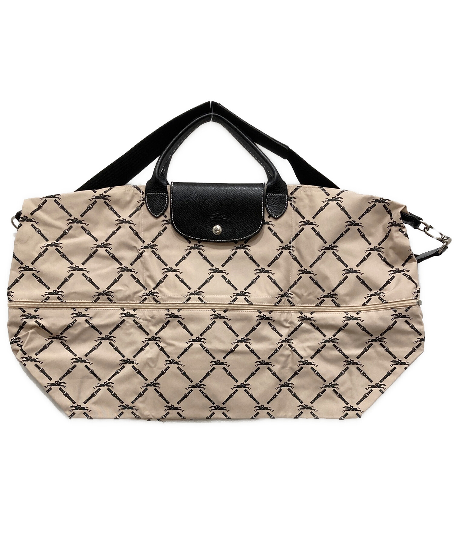 中古・古着通販】LONGCHAMP (ロンシャン) ホースロゴ総柄2WAYトート 