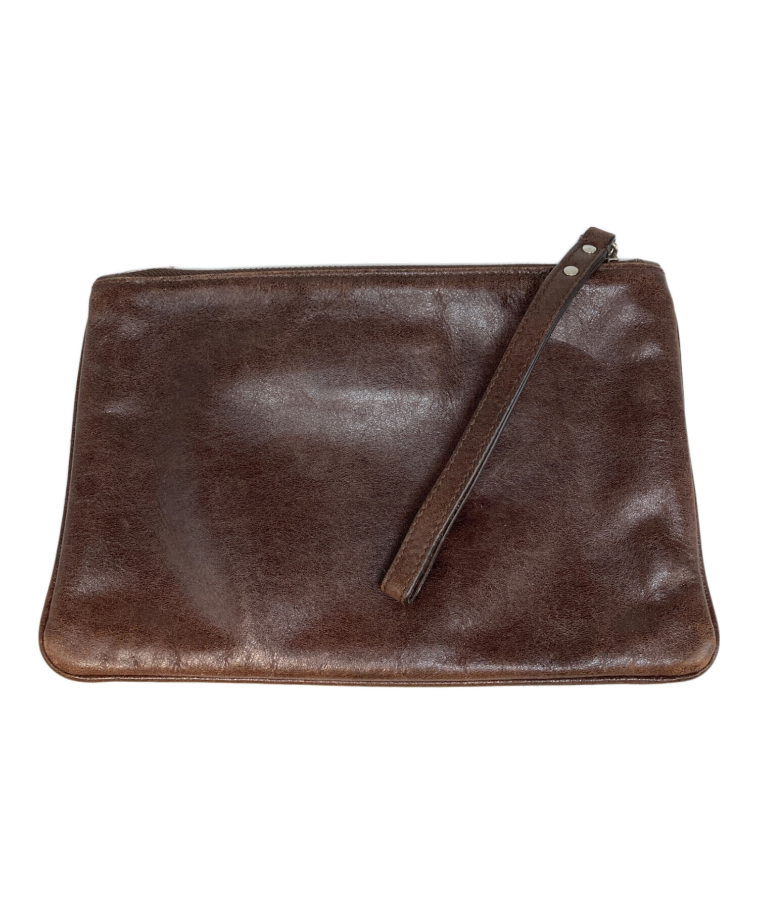 中古・古着通販】JIL SANDER (ジルサンダー) レザーポーチ ブラウン 