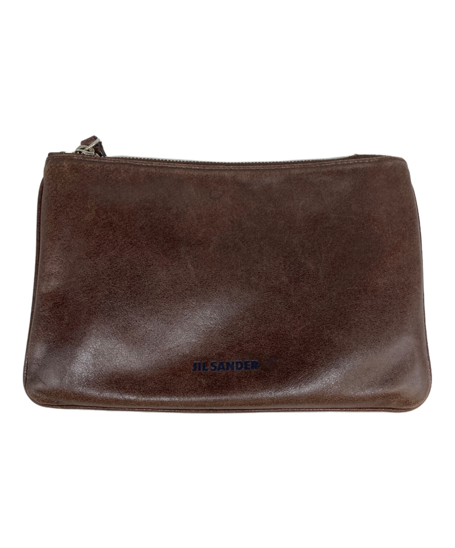 JIL SANDER レザーポーチ 中古・古着通販】JIL SANDER (ジルサンダー) レザーポーチ ブラウン