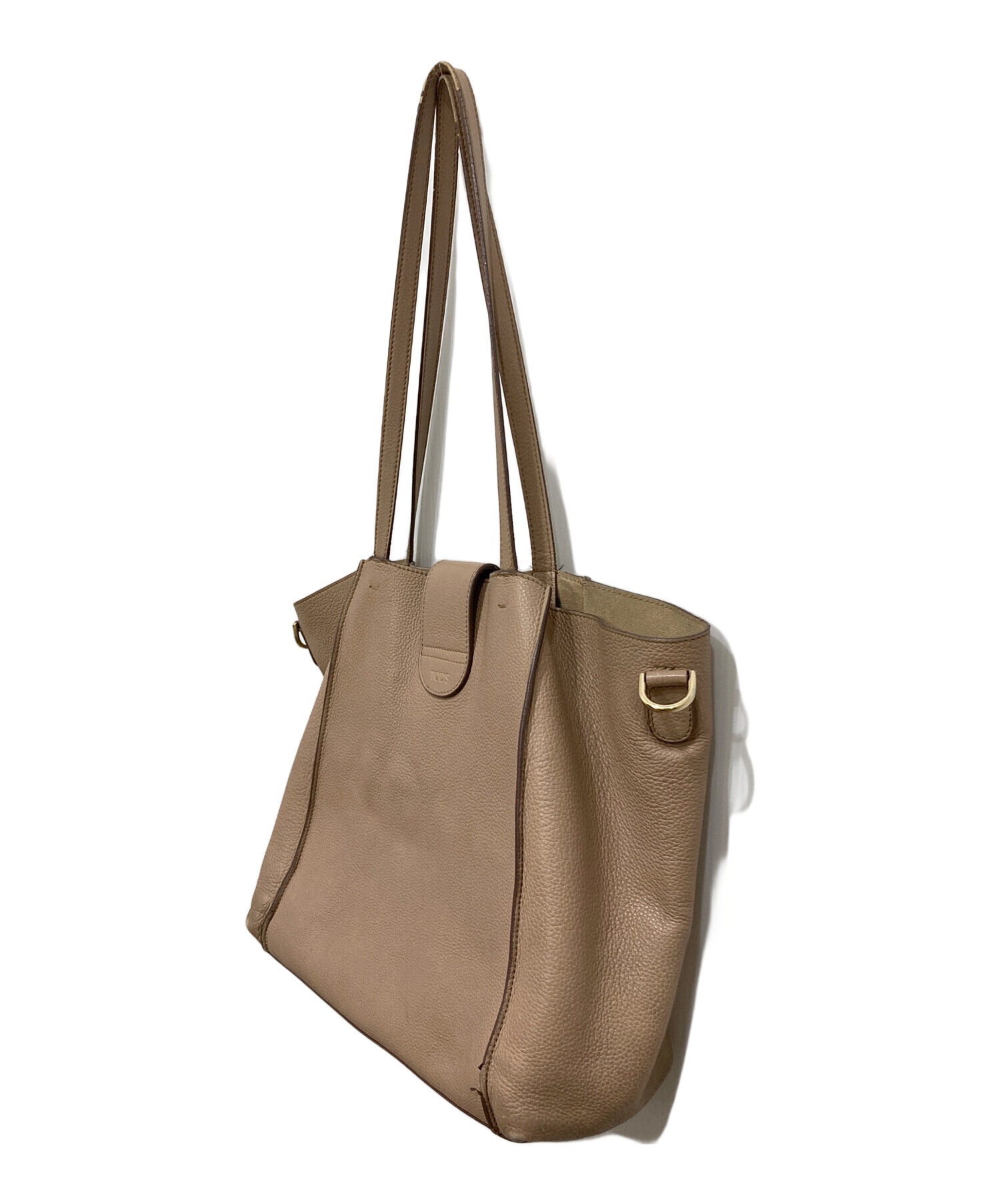 トッズTod'sスクリプトバッグ日本限定色トートバッグ中古 中古・古着通販】TOD'S (トッズ) ダブルTリングトートバッグ ベージュ