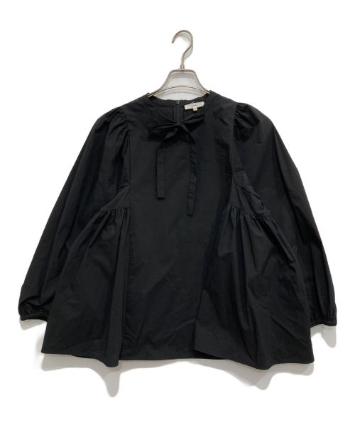 中古・古着通販】yori (ヨリ) サイドギャザーブラウス ブラック サイズ