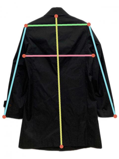 中古・古着通販】theory (セオリー) ステンカラーコート ブラック