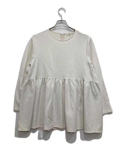 中古・古着通販】yori (ヨリ) ソフト裏起毛フリルブラウス ホワイト