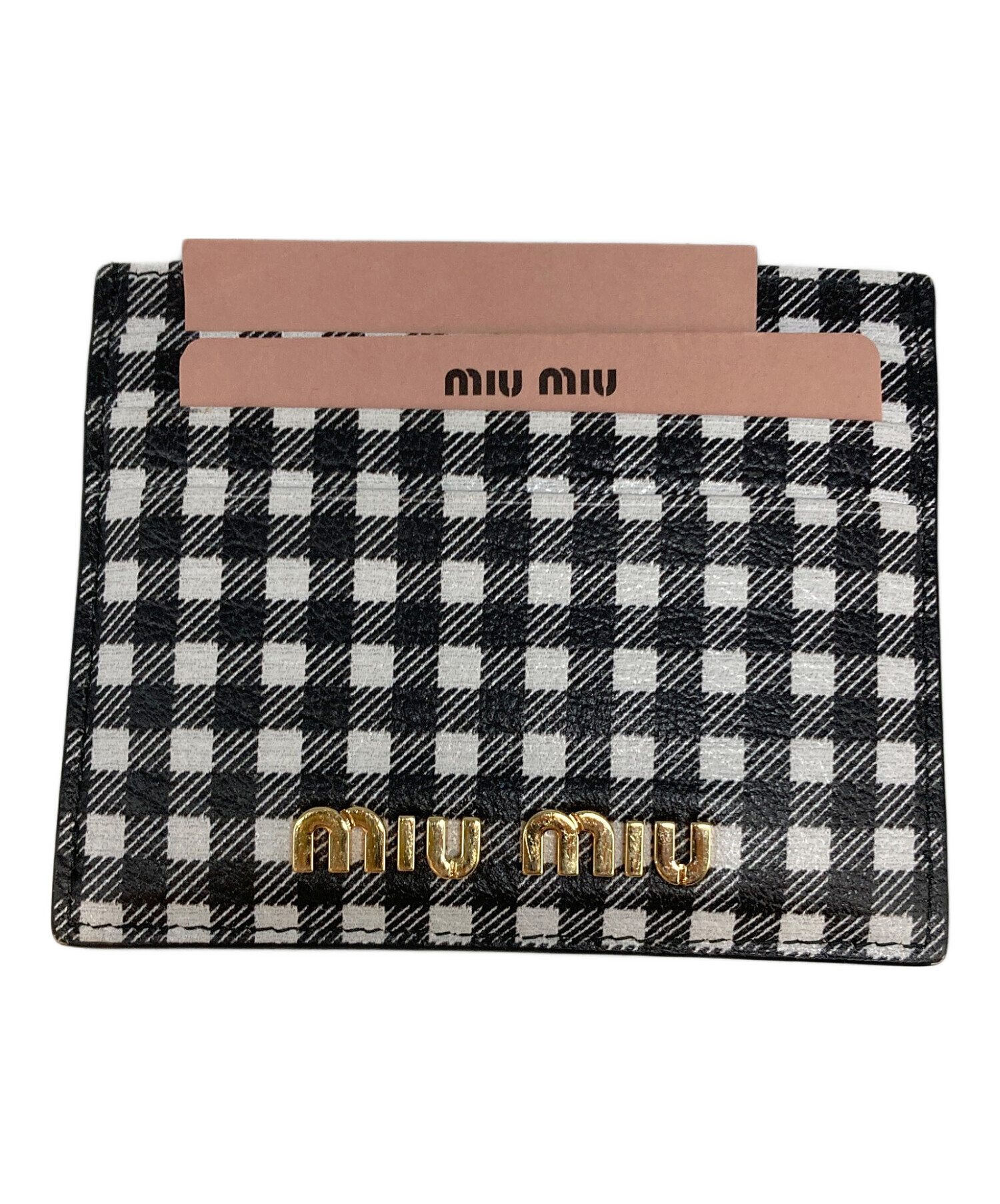 ミュウミュウ　シュシュ　ギンガムチェック柄 MIUMIU ギンガムチェック ウールシュシュ (MiuMiu/ヘアアクセサリー