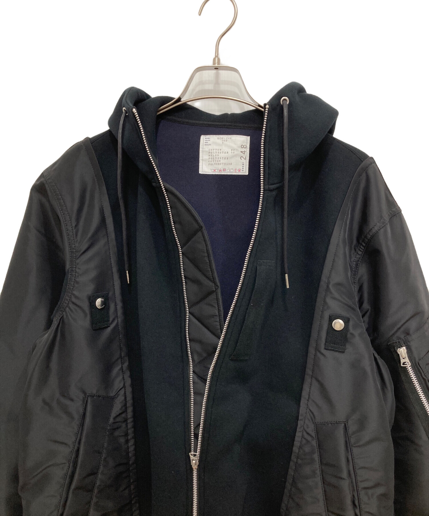 中古・古着通販】sacai (サカイ) Sponge Sweat x Nylon Twill Hoodie