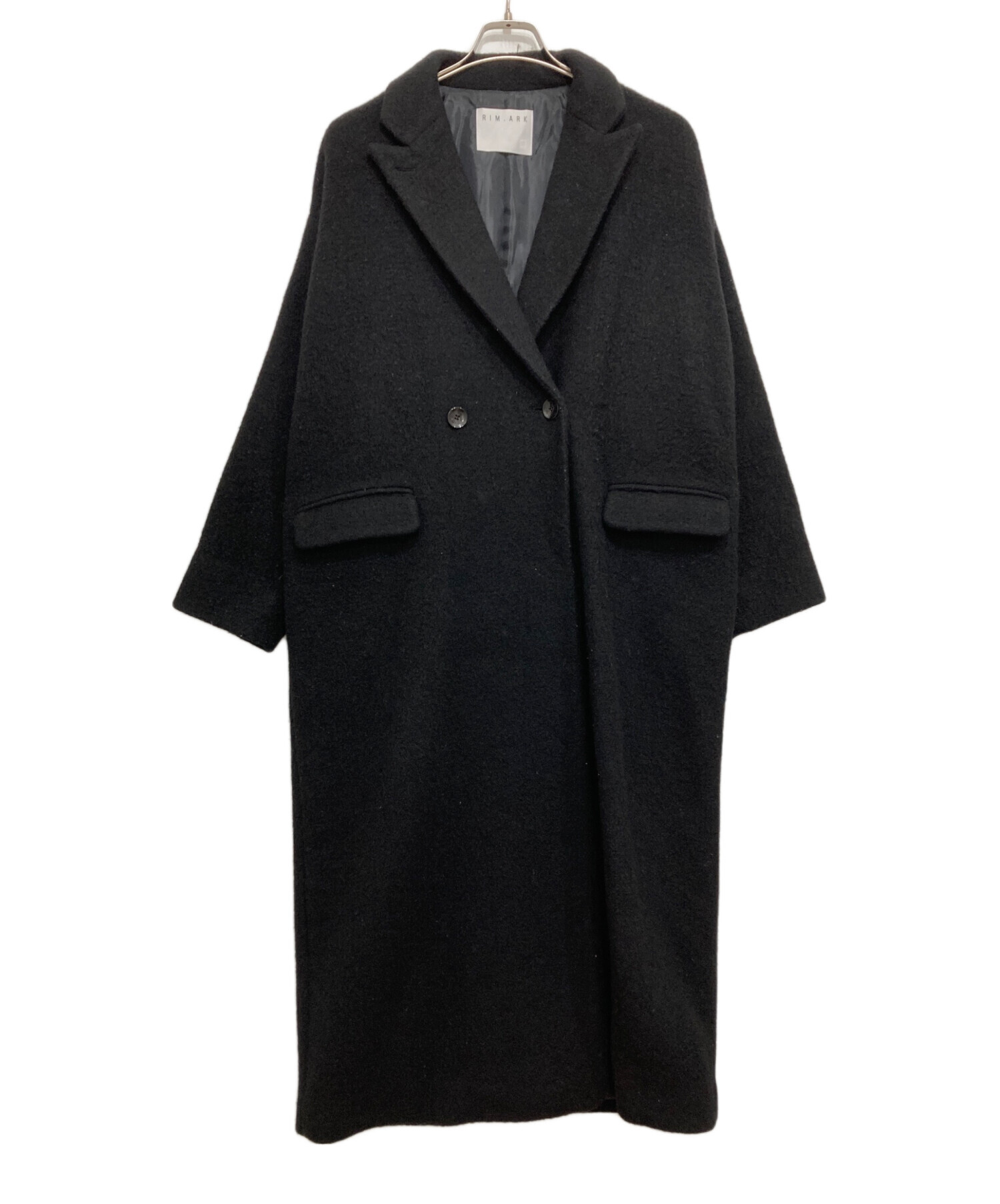 即完新品未着用タグ付き RIM.ARK リムアークコート 黒 ブラック 中古・古着通販】RIM.ARK (リムアーク) Recyclewool over CTロング