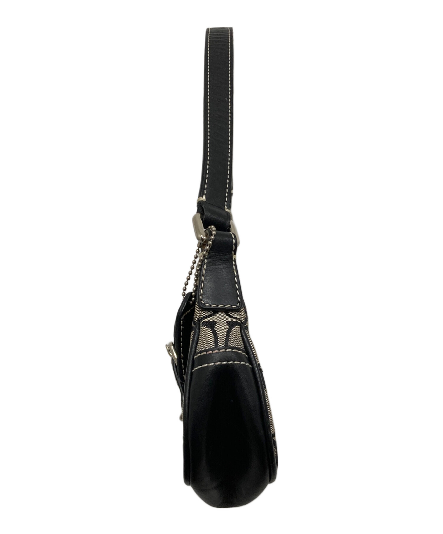 中古・古着通販】COACH (コーチ) ハンドポーチ グレー×ブラック 