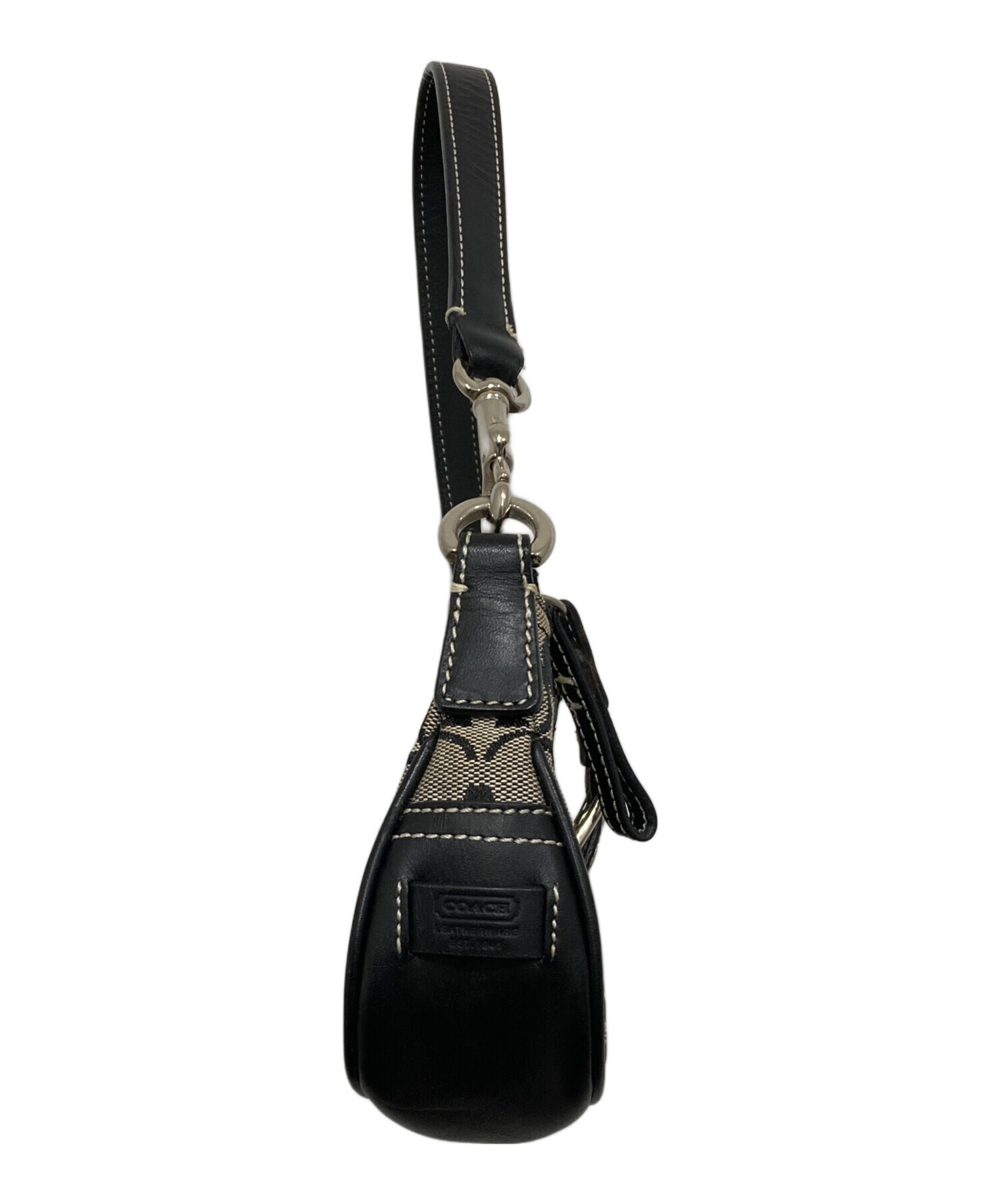 中古・古着通販】COACH (コーチ) ハンドポーチ グレー×ブラック 