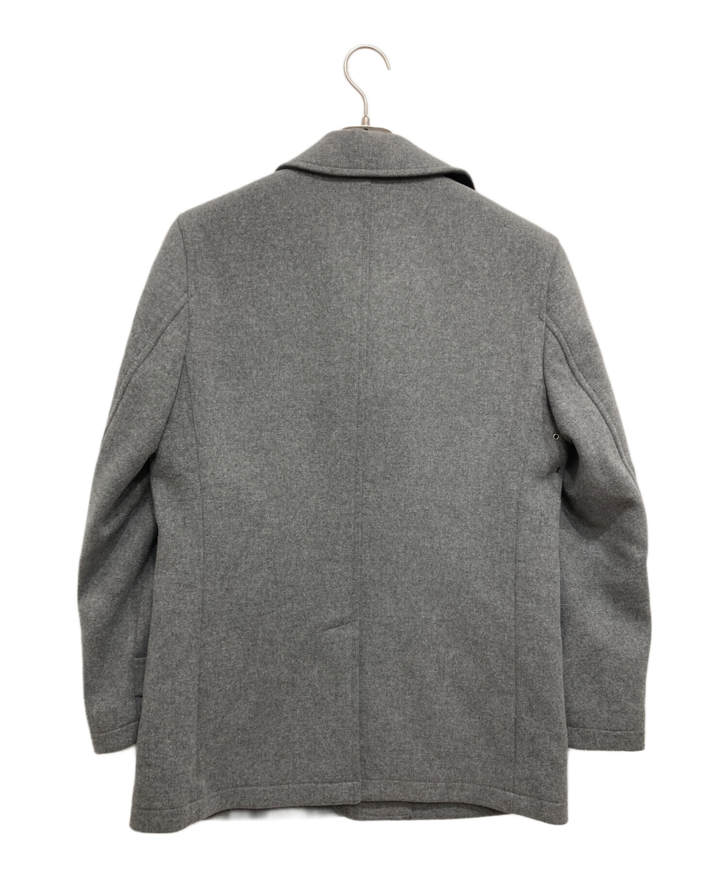 【未使用級 Super140's】ナノユニバース　ピーコート　グレー　チェック 中古・古着通販】nano・universe (ナノ・ユニバース) Super140's