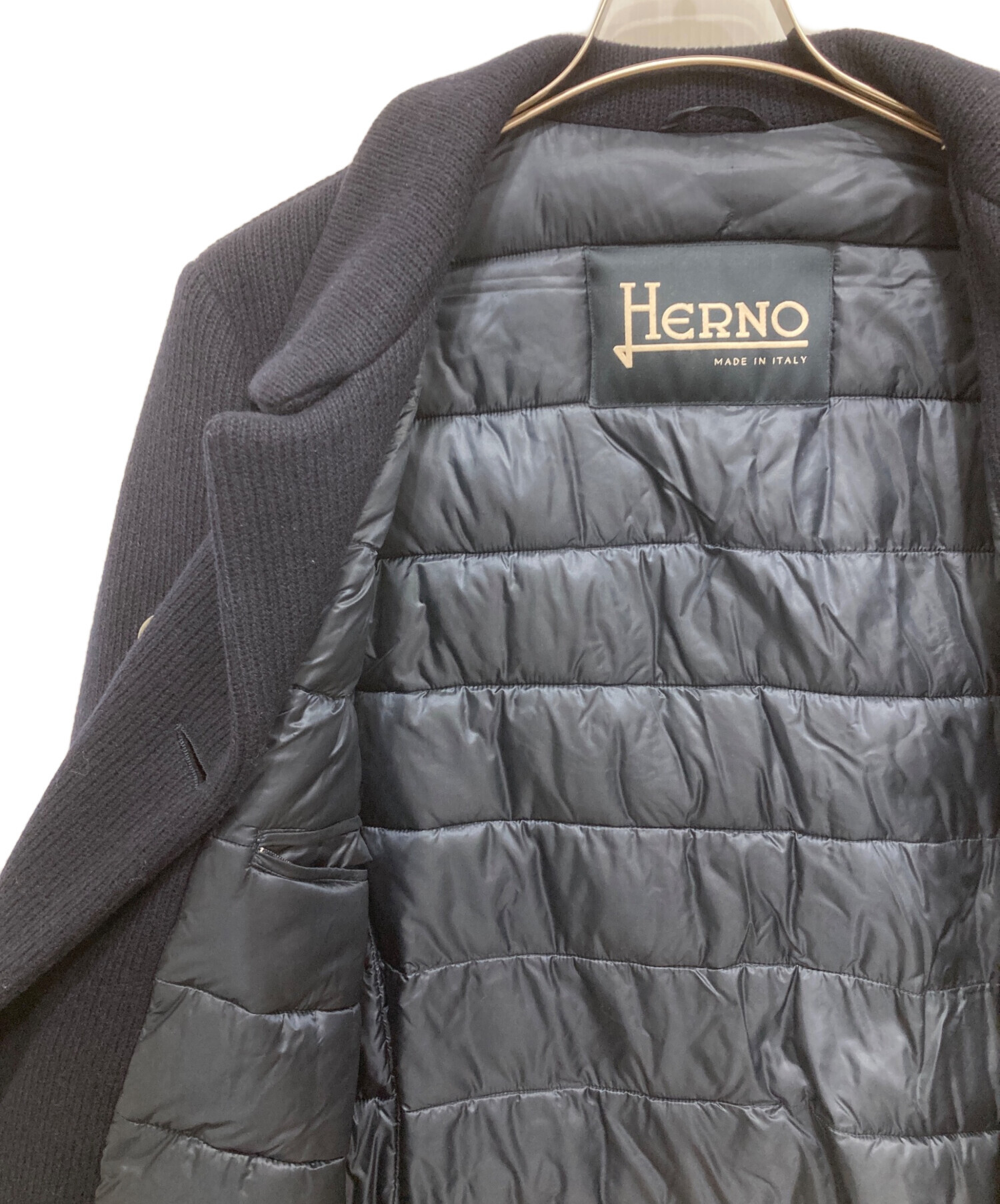 中古・古着通販】HERNO (ヘルノ) Pコートニットダウンジャケット